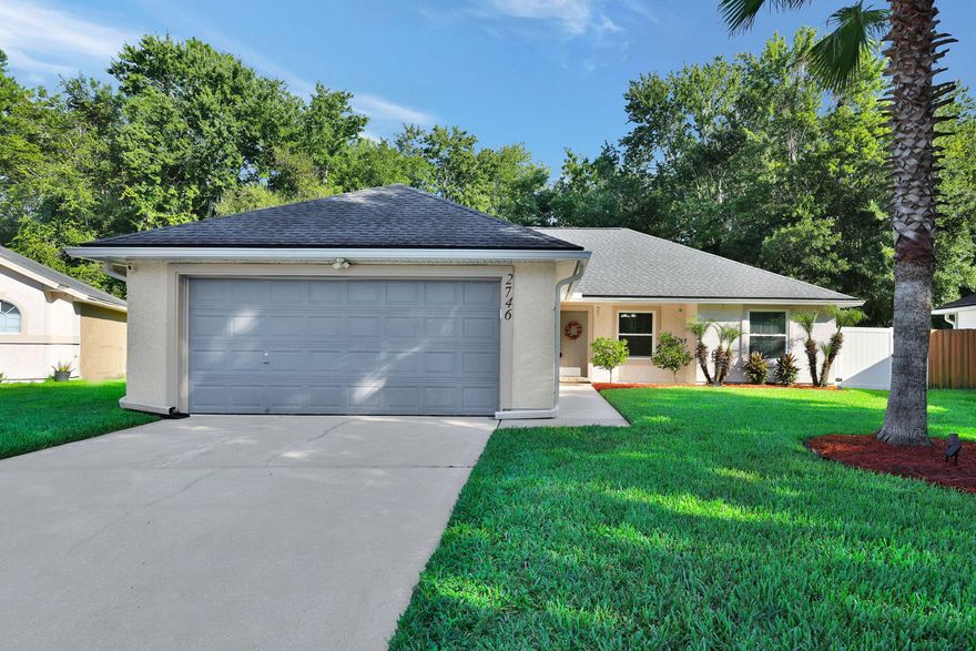 Welcome to this well-maintained 4-bedroom, 2-bath home tucked in a quiet cul-de-sac. Updates include brand-new windows for efficiency and style. Inside, the living room boasts vaulted ceilings and a cozy wood-burning fireplace, flowing seamlessly into the kitchen and dining area--perfect for everyday living and entertaining. Step outside to your private retreat with a sparkling pool, freshly coated patio, and gravel fire pit for evening relaxation. Fruit trees and a blueberry bush add charm to the backyard. Additional highlights include location in the sought-after Fleming Island High School district, no HOA or CDD fees, and a peaceful setting. This home is move-in ready and waiting for its next owner.