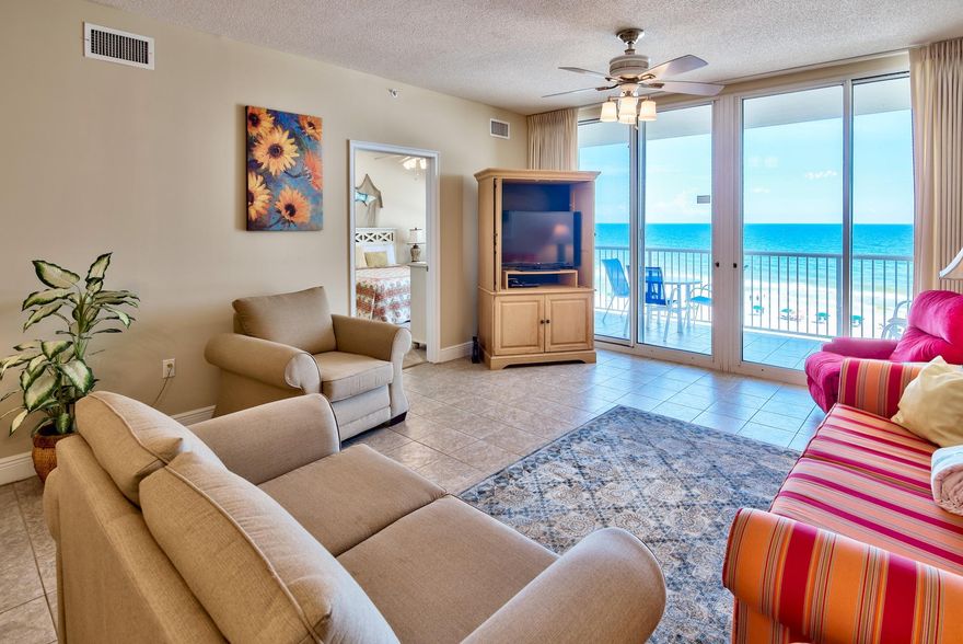 Gorgeous Gulf Views Await In This 2BR/2BA + Bunk Room Meticulously Maintained Condo Located On The 5th Floor In The Highly Sought After Waters Edge Condo! You'll Love Waking Up In Your Gulf Front Master Bedroom With Access Directly To The Balcony. This Incredibly Spacious Floor Plan Offers 1433 Sqft & Perfect For Entertaining With Open Living-Kitchen
Concept. Kitchen Boasts Granite Countertops & New Appliances (2014).
Living Areas Are Tiled Throughout With Carpeting (2016) In The Bedrooms. Other Updates Include: New AC 2011, New Washer & Dryer 2014 & New Hot Water Heater.Entire Building Was Recently Painted 2018. Call Today To Arrange Your Private Viewing & See For Yourself All That This Amazing Condo Has To Offer!