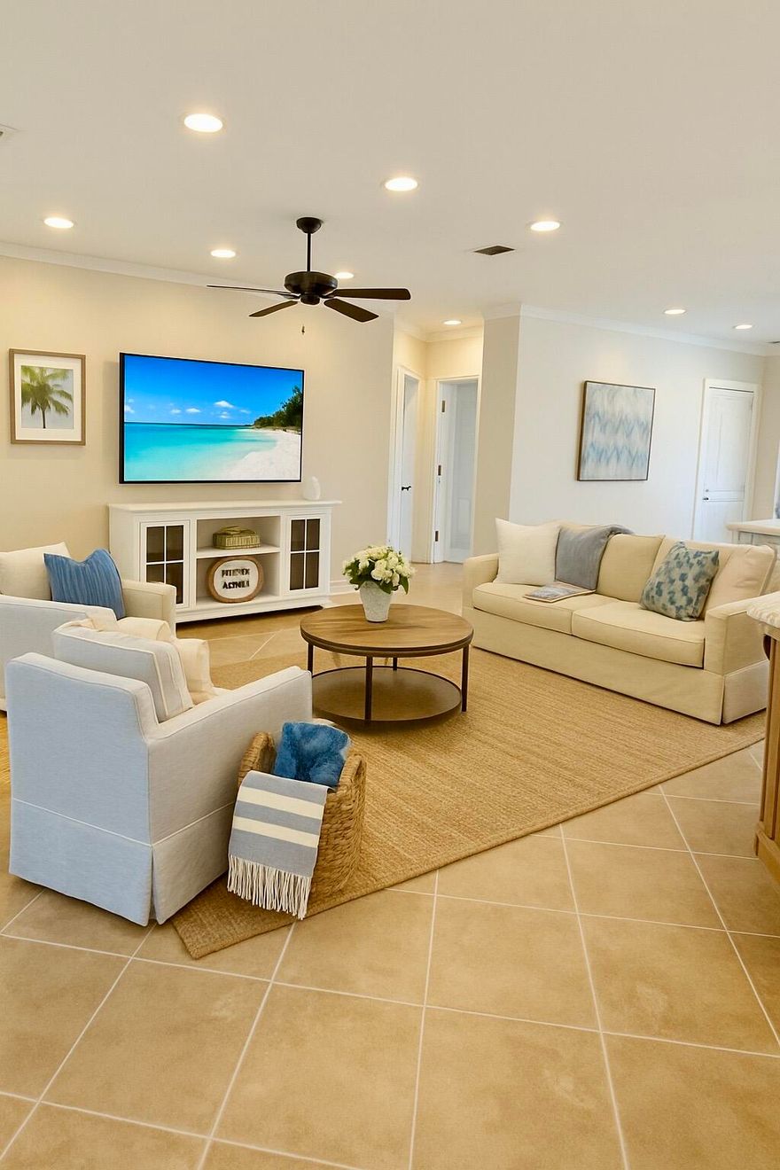 Beautiful family home ready to move into in the quiet neighborhood of Mack Bayou Estates off of Goldsby Road in Santa Rosa Beach. Close to Sacred Heart, Grand Boulevard, Butler Elementary and 30A, this home is conveniently located for all of your South Walton activities. The home was built in 2006 and is just under 2,100 sq. feet. When you walk in the front door, the entryway connects to the open concept living room, dining room and kitchen, which is perfect for family meals and entertaining. The master bedroom is a generous size with an extra large walk-in closet. The master bathroom features a double vanity, soaking tub and oversized walk-in shower. The two additional guest bedrooms feature private bathrooms as well. The laundry room is located off of the kitchen near the entrance to the garage. 