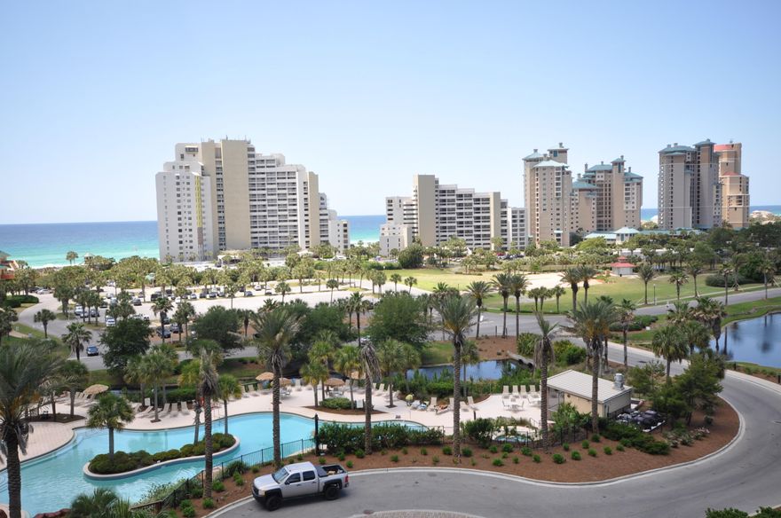 Spacious and bright, this resort home is the largest studio floorplan in Luau! Enjoy stunning 6th floor views overlooking the Luau pool, emerald green waters of the Gulf of Mexico, and Choctawhatchee Bay. Fully furnished and rental capable. Luau offers an oasis getaway with a heated pool, relaxing waterfall, hot tub, and grilling area. In addition, owners can take advantage of the sundeck on the top floor with its expansive views of the resort or burn some calories in the onsite fitness center. As an added bonus, the listing brokerage and seller(s) are offering an incentive to the buyer(s) of this property: The choice of a trial Sandestin Clubs Membership or an Amenities Voucher of your choice.