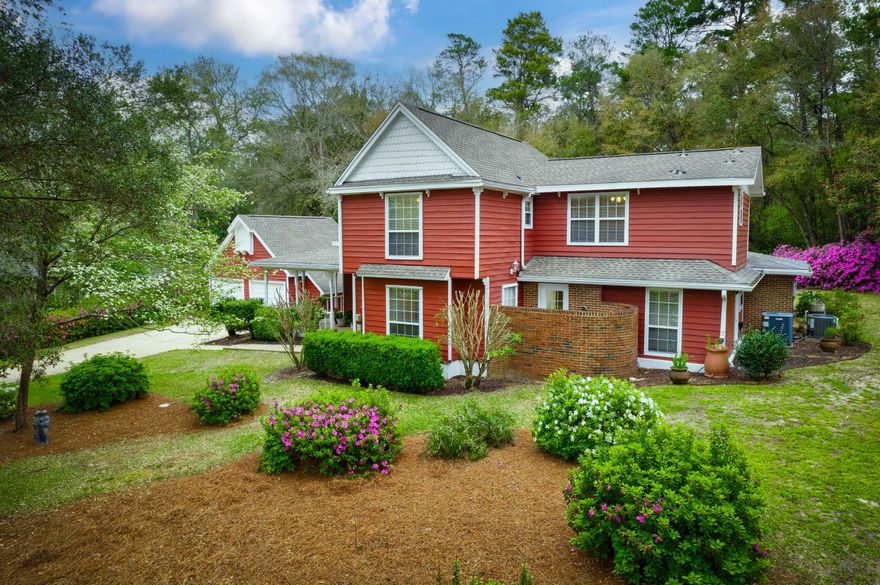 Discover your dream home nestled on a .59 acre lot, charming Victorian accents that capture timeless elegance. Step onto the inviting wrap-around porch, adorned with classic shaker town fish scales, ensuring the enduring allure of Victorian charm. The exterior of the home was repainted in 2020. As you enter, the wood-like tile floored living room welcomes you with a cozy wood-burning brick fireplace under a vaulted ceiling. French doors exit into the back yard where you can take a dip in the inviting gunite pool. You can even enjoy a fun & refreshing game of volleyball in the pool with your friends. The formal dining room, bathed in natural light flowing in from the large windows, offering serene views of the pool as well as the beautifu