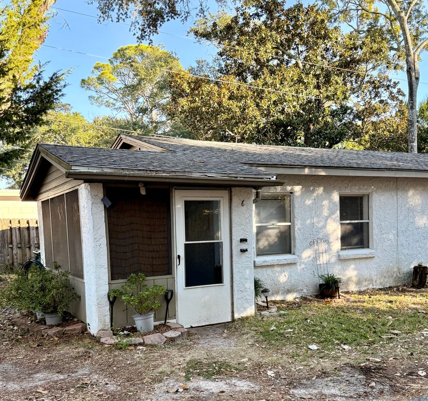 COZY DUPLEX IN QUIET AREA. SCREENED PORCH. CENTRAL HEAT AND AIR. COMPLEX HAS ON SITE COIN LAUNDRY FACILITY. WATER,SEWER & GARBAGE INCLUDED IN THE RENT. ONE YEAR LEASE. SECURITY DEPOSIT INCLUDES NONREFUNDABLE FLOOR CLEANING FEE AND PEST CONTROL FEE. SORRY, NO WATER ACCESS OR PETS ALLOWED.