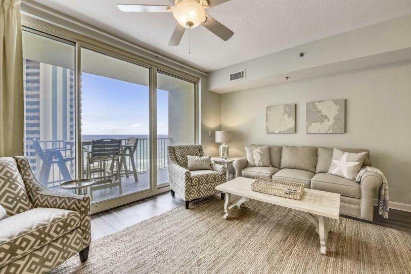 Two bed + bunkroom with numerous upgrades to kitchen, baths, flooring and new furniture and stainless appliances in 2019.Buyer to verify the dimensions.