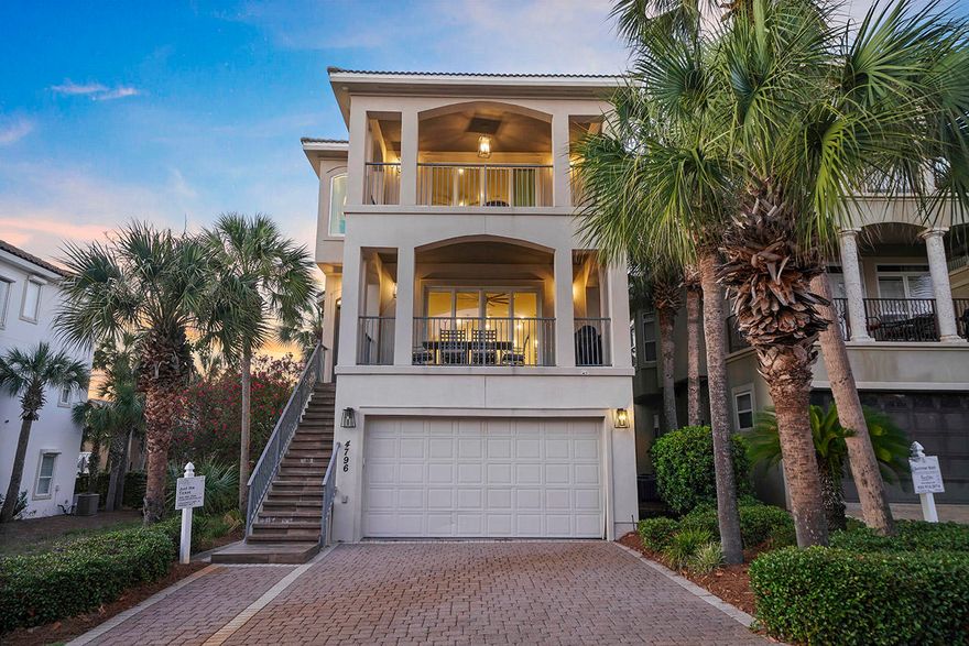 ''Just the Ticket'' is a luxury vacation rental in Destiny by the Sea, situated just one block from the beach access. The property was remodeled in November 2016 with all new appliances in the chef's kitchen, new showers and sinks in the bathrooms, and various upgrades throughout.  The spacious open floor-plan is perfect for entertaining.  The first floor features a king suite, a separate bunk room and a kitchenette.  Off of the kitchenette is a door leading to the side yard with an outdoor shower.  The second level hosts the main living room and dining area all of which is open to the chef's kitchen, with natural-finish marble counters, brand-new Kitchen Aid appliances in stainless steel, a six-burner gas range.