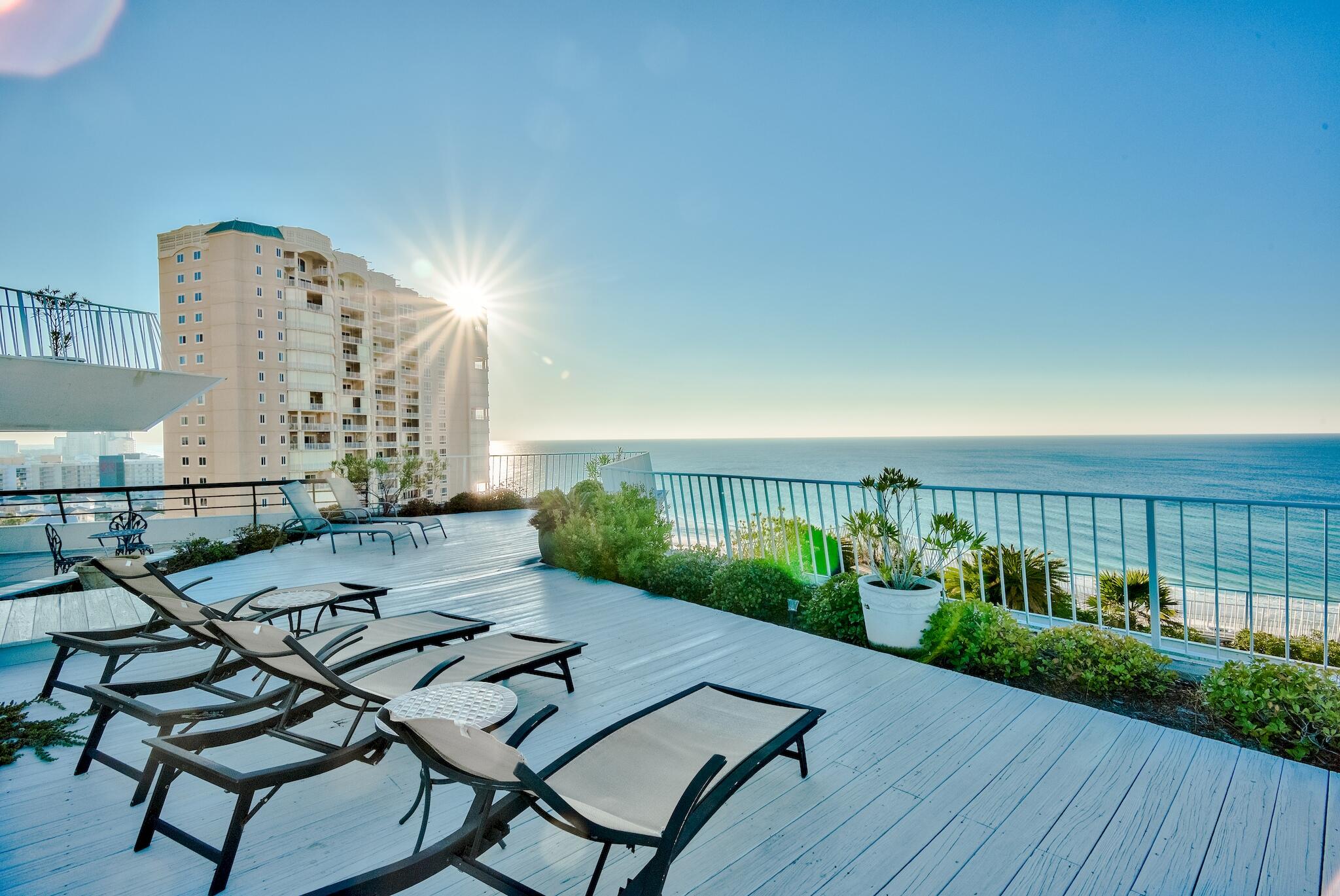 Proudly presenting one of the most unique properties along the Emerald Coast, Edgewater 1405 is a rare gulf-front experience. This 3 Bedroom, 3 Bath penthouse features a 2200 square foot private terrace with unparalleled gulf views. Interior features include gleaming travertine and luxury LVP flooring throughout, granite countertops, tongue and groove ceilings, and newly updated bathrooms. This unit is a rental machine, having done almost 130k in 2021, including a month-long maintenance block to refinish the floors and tile the bathrooms.