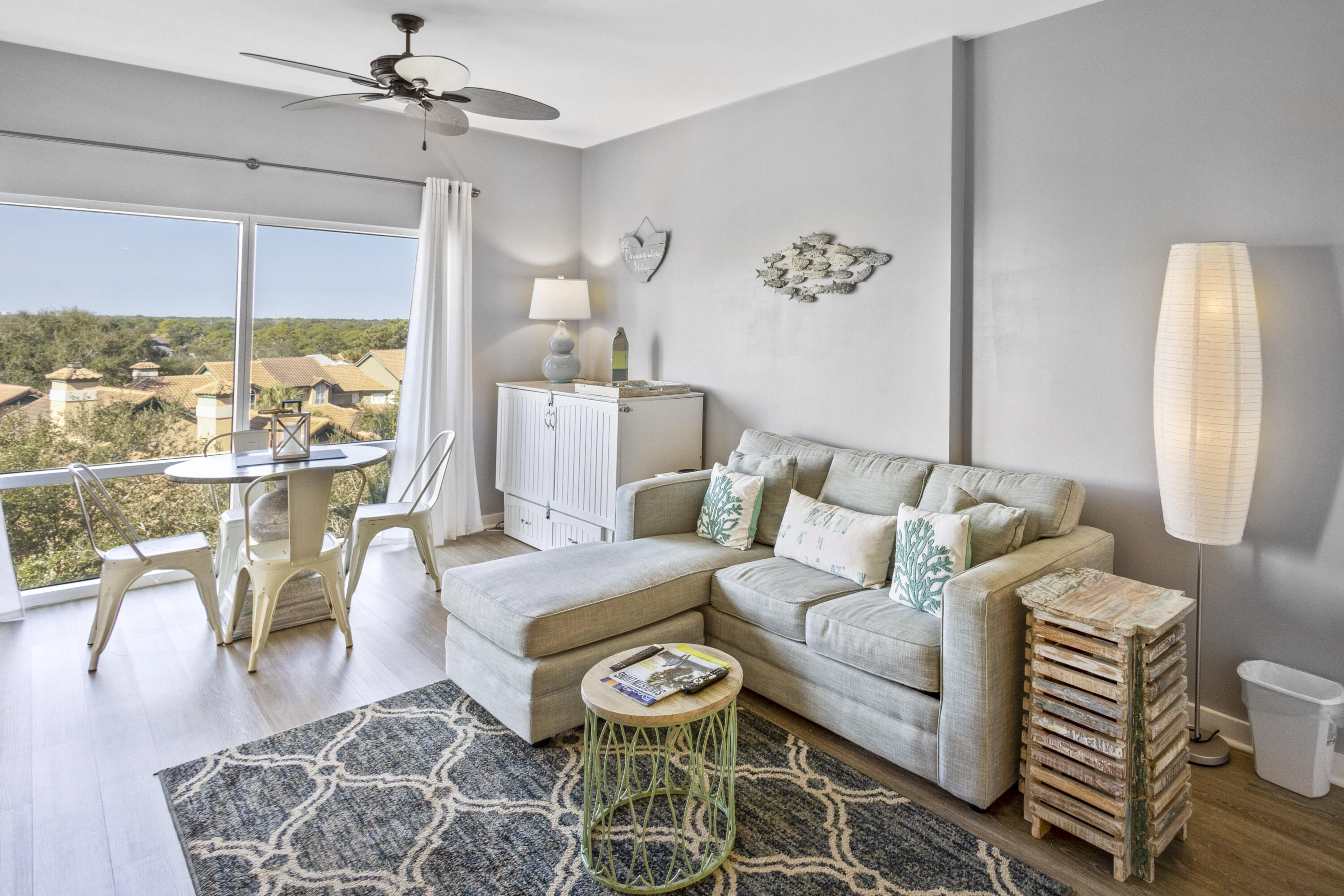 Escape to the perfect getaway in this charming 1-bed, 1-bath condo at the coveted Luau complex in Sandestin Golf & Beach Resort. Located on the 5th floor, this inviting unit features a relaxing balcony and breathtaking sunsets. Whether you're seeking a personal retreat or an investment opportunity, this condo is an ideal choice. Enjoy the convenience of covered parking, a sparkling resort-style pool complete with cascading waterfalls, a soothing hot tub, and seasonal poolside dining and drinks. Maintain your fitness goals in the well-equipped fitness center, or simply unwind on the sunset decks and soak in the stunning panoramic views of the Emerald Coast.