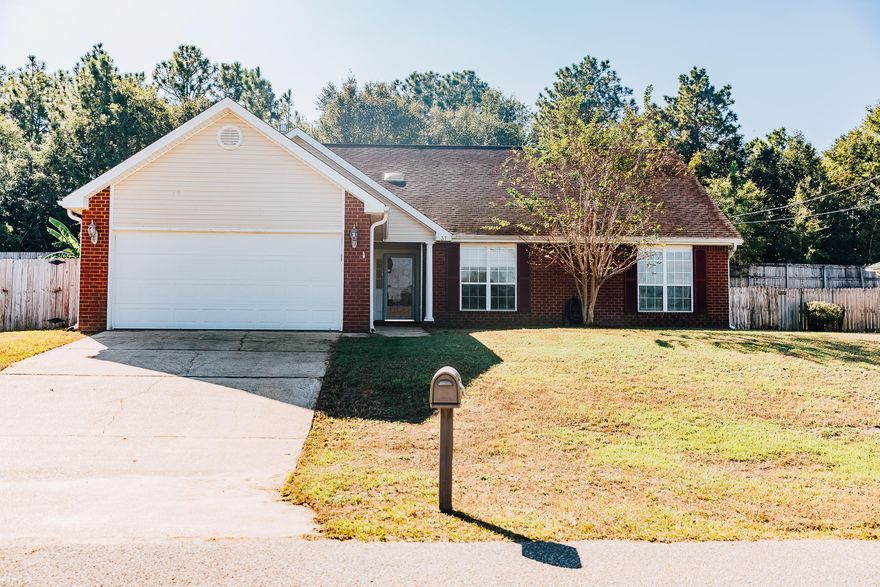 Beautiful home in Crestview, located South of I-10, easy commute to Duke Field, Eglin AFB and Hurlburt Field. Move in ready, seller offers a one year American Home Shield $400 home warranty for buyers' peace of mind. Enjoy chilly nights in front of the wood burning fireplace. Open loft/office nook overlooks living room. Eat-in kitchen offers an abundance of counter and cabinet space. Large privacy fenced backyard. Freshly painted interior, HVAC 2013. New hot water heater, dishwasher, microwave, and garage door (2018). You don't want to miss this opportunity, come check it out!