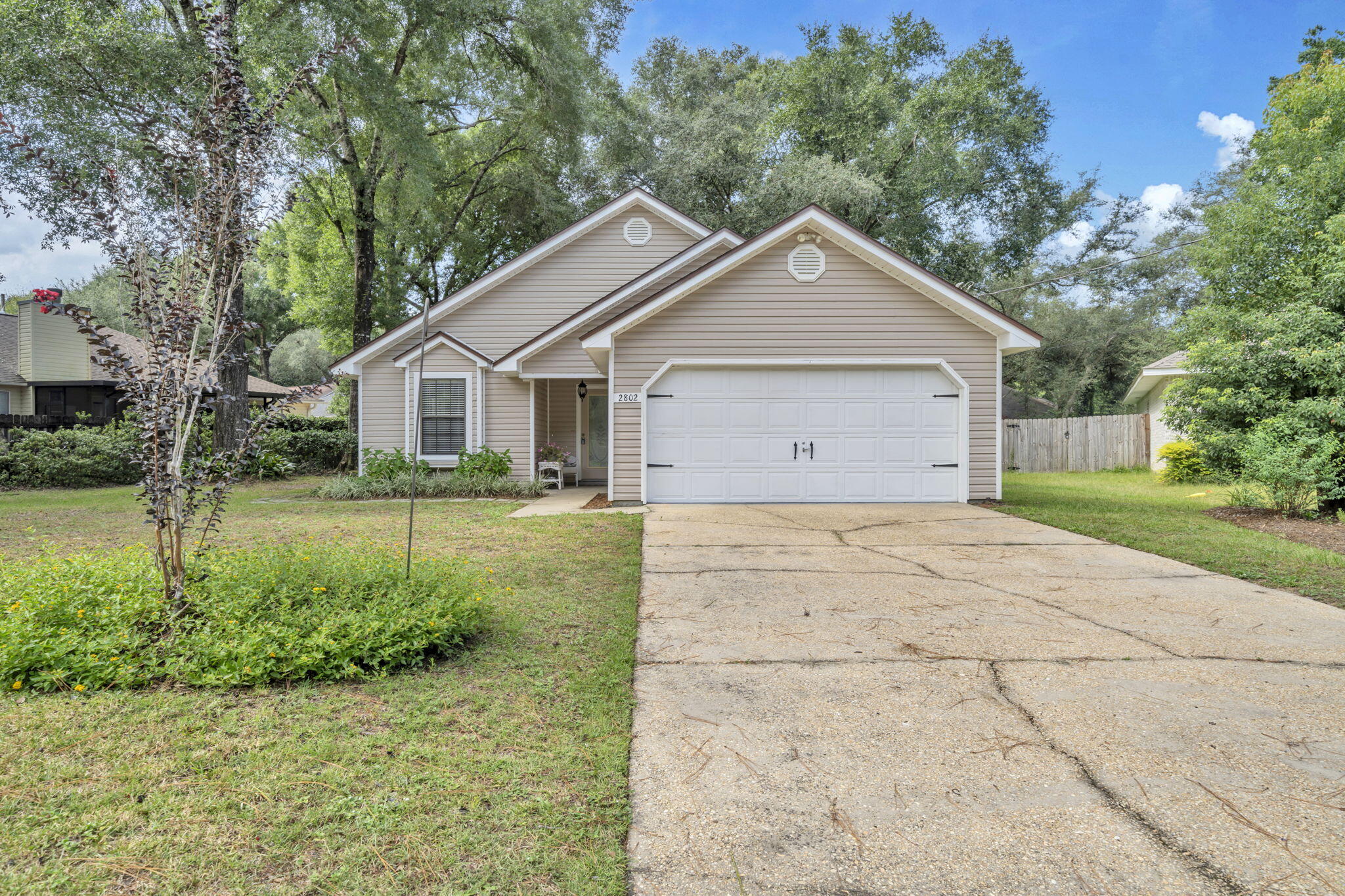 This single-story home is nestled in a serene cul-de-sac just south of I-10! Beautifully maintained residence offers a perfect blend of modern comfort and classic charm. Enjoy peace of mind with a new roof (2022), along with a new water heater and HVAC system installed in 2024. The heart of the home has been thoughtfully remodeled, featuring sleek modern cabinetry, granite countertops, new flooring and all-new appliances that make cooking a joy. The open floor plan allows for seamless flow between living, dining and kitchen spaces, perfect for entertaining family and friends or enjoying quiet evenings at home in front of the fireplace on chilly nights. The ample yard space offers a canvas for gardening, relaxing, or play, with added privacy of being located at the end of a cul-de-sac Just a short drive to shopping, dining and outdoor recreational areas. This home combines the tranquility of a suburban setting with easy access to urban amenities. This property exemplifies move-in readiness, making it ideal for first time buyers, small families or anyone looking to downsize without compromising on quality and comfort. Don't miss the opportunity to make this exquisite home yours!