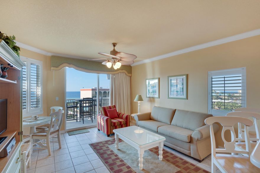 This quality GULF FRONT, TOP FLOOR, END UNIT comes furnished and rental ready! It produced a gross rent of $41,000 in 2016. In addition to 2 bedrooms, it has a separate bunk room. Enjoy a true beach-front lifestyle as you relax on your private balcony 60 feet above the cool blue Gulf water and sugar-white sands below. When hot, refresh via a plunge into the nearby tropical pool or just hit the beach and surf the waves. The resort also offers a splash garden, hot tub, kiddy pool, and exercise facility. Take the pedestrian walkway to the Bay side and you'll find a 700-foot lazy river experience! The 6-floor parking structure provides covered parking only a few steps from your 6th floor door. Imagine the convenience. Truly a beach-front dream come true!
