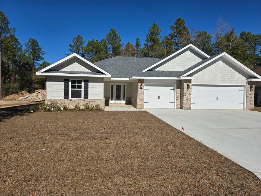 CORNER LOT * 2x6 Exterior Construction* This Split Bedroom Plan features 4 Br/3 Ba & 3 Car Garage * Laminate Flooring Throughout except Tiled Master Bath * Kitchen has Granite Counter tops, Island & Stainless Steel Appliances & Walk in Pantry * Master Bath includes Signature Zero Entry All Tile Walk in Shower, Tile Flooring, Separate Soaking Tub, Double Vanities & Large Walk-in Closet * Ceiling Fans All Bedrooms & Family Rm * Covered Front Porch &  Rear Lanai *Sprinkler System * Builder 1 Year & 10 Year Structural ''Maverick'' Home Warranty Included * HOA with Community Pool & Tennis Courts * Anticipated Completion Date January 23, 2025