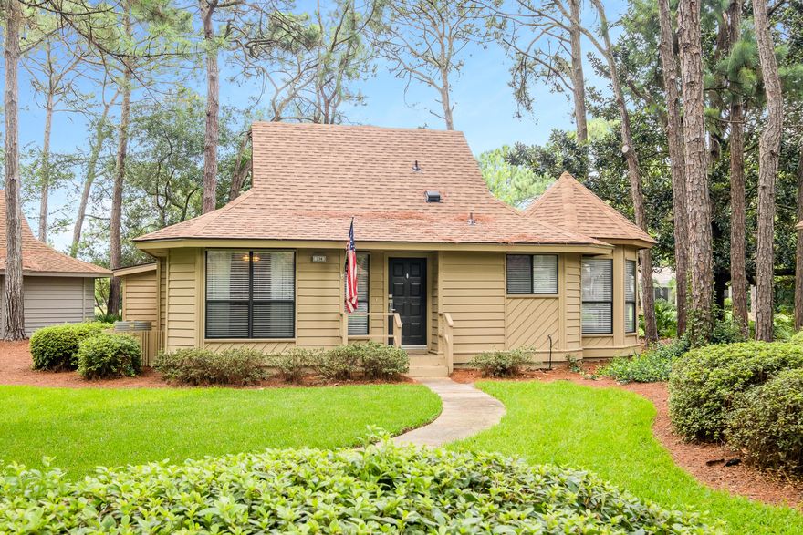 Tranquility awaits at this impeccable updated home, conveniently located in the Fairways of Sandestin, on the Linkside Golf Course. This charming single story home greets you with a bright and welcoming space, open great room, which leads directly to the screened-in porch.  The outdoor space is private and serene, with gracious southern exposure overlooking the golf course.  It offers a new and large storage shed as well as a 2020 new roof, hot water heater, 2021 and washer and drier.   This quaint and lovely property is turn-key ready for your primary or secondary home retreat, or as a rental.  The Fairways is nestled amongst a well -maintained natural setting.