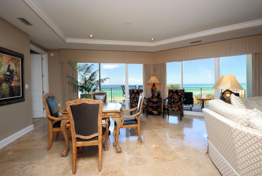 This gorgeous unit in Grand Dunes Resort is located in the grandest of all floor plans, the ''10'' stack of the South Tower. This is the only stack of units in the South Tower with 180 degree views of the Gulf of Mexico. Boasting a huge 3,150 sq. ft. of living space. This gorgeous unit is being offered furnished excluding a few pieces of furniture, a few pieces of art and personal items.(list to be provided) The unit has many upgrades and features including: Custom wet bar, 'Premium' stainless steel appliance package w / Monogram refrigerator, Monogram ''clear ice'' Icemaker, 5 burner natural gas cooktop, trash compactor, utility sink with cabinets in laundry,