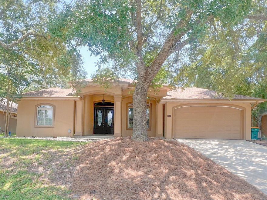 Welcome to your dream home in the highly sought-after Chardonnay Estates of Blue Water Bay, just a 15-minute drive from pristine white beaches. This stunning contemporary residence boasts a spacious open floor plan with elegant 11-foot tray ceilings. The 3-bedroom, 2.5-bathroom layout includes a formal dining room, a cozy breakfast nook, and a versatile bonus room off the living room. The master suite is a luxurious retreat featuring his and her walk-in closets, a double vanity, a whirlpool tub, and dual shower heads. The additional two bedrooms are connected by a convenient Jack and Jill bathroom. This home seamlessly blends style and functionality, perfect for both entertaining and everyday living. Don't miss the opportunity to own this exceptional home in a prime location!
