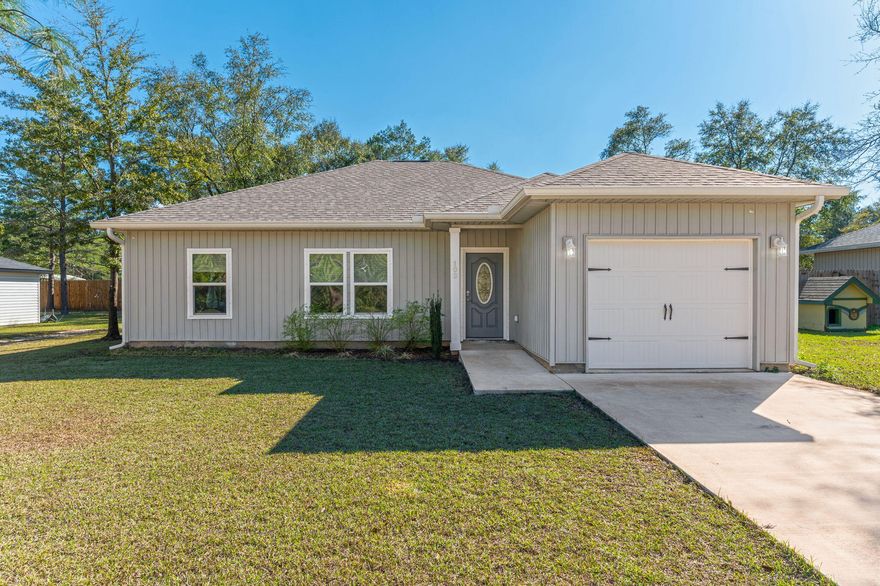 Charming 3-bedroom, 2-bath home for rent in DeFuniak Springs! Built in 2023, this modern home features an open-concept living area with vaulted ceilings, a stylish kitchen with white shaker cabinets, quartz countertops, and a breakfast bar. The master suite includes a walk-in closet and en-suite bath with a double vanity, while two additional bedrooms offer comfort and privacy. Enjoy a covered back patio, laundry room with hookups, and an attached carport. Located in a peaceful neighborhood, yet close to local amenities. Tenant requirements: Monthly income must be at least 2.5x the rent, 600+ credit score, clean rental history, and no smoking on premises allowed. Pets considered with approval and fee. Don't miss out--schedule a viewing today!