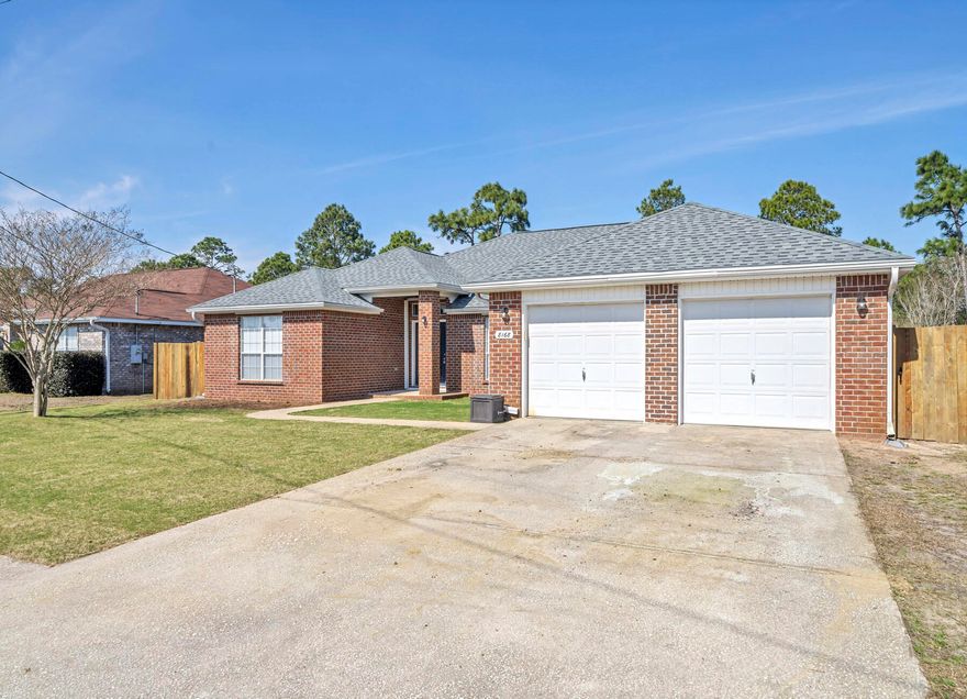 UNDER CONTRACT WITH 72 HOUR KICK-OUT CLAUSE2.75% Assumable loan being offered on this home! Welcome to your dream home nestled just 11 miles from Hurlburt Field and a mere 3.2 miles from the stunning beaches of the Gulf of Mexico. Located in the heart of Navarre, this home offers unparalleled convenience to all amenities. The roof, only 4 years old, ensures durability and peace of mind. Step into an inviting entryway boasting tile flooring throughout, crown molding, and soaring ceilings. Perfect for entertaining, the spacious layout includes a chef's kitchen, fully remodeled with stainless steel appliances, a cozy eating area, and a massive island centerpiece. This split floor plan offers privacy with 3 bedrooms on one side while the luxurious master suite occupies the other. No The master retreat, a haven for couples, features a completely remodeled bathroom exuding elegance and comfort.
Whether you're relaxing indoors or enjoying the outdoor patio, this home embodies both style and functionality, making it an entertainer's paradise and a sanctuary for daily living. Don't miss the opportunity to make this exquisite property your own.

This home features installed metal hurricane shutters, new sod installed in the front, and a backyard oasis large enough for a pool to be installed!