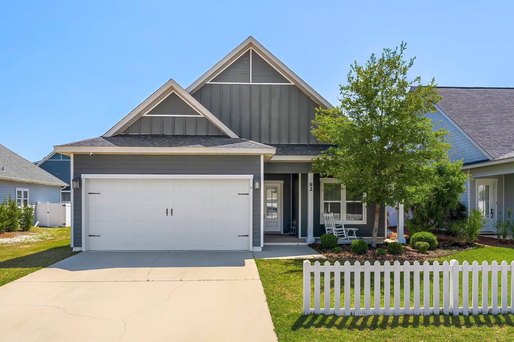 Welcome to this charming 3 bedroom, 2.5 bathroom home located in the desirable Paradise Cove in Santa Rosa Beach. This cozy, 1 story, house features an open floor plan with spacious kitchen, fenced back yard and 2 car garage. Living room has a beautiful shiplap accented mantle with fireplace perfect for cozy nights in. The master bedroom, separate from others, has a large on-suite bathroom and accent wall. Enjoy the screened in patio in the fenced back yard. This home is included in Paradise Cove Phase 1, which includes access to the community pool for those hot summer days. Locals, especially, enjoy this communities location as it has a nature walking trail access to Emerald Coast middle School but also the heart of Santa Rosa Beach making it an easy commute to 30A, Panama City Beach, Destin and everywhere in between. Don't miss out on the opportunity to make this lovely house your new home.

A Rental Application Fee of $70 for each applicant will be collected to initiate a screening and criminal background check as part of the application evaluation process. Beach Sunsets Inc charges a Resident fee of $25 per month payable with rent. This charge is designed to provide convenience and professional service to each tenant(s). Pet Security Deposits are $500 PER PET and refundable if there is no damage at lease end. Pet Rent is $25 PER PET per month. At lease execution, security deposit(s), pet security deposit(s), and any lease required prepaid rent are due and payable. Your first rent payment is made the day you move in and due the 1st to 5th of each month thereafter.