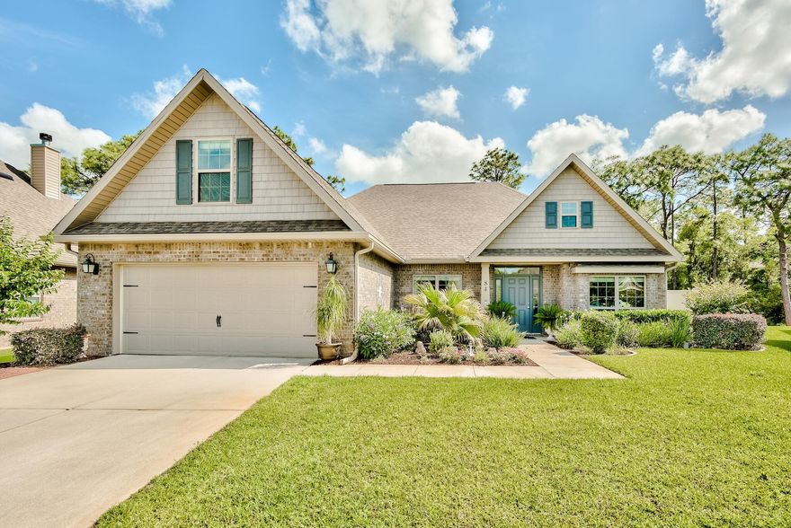 The home site itself is quite unique backing up to preservation in the heart of Santa Rosa Beach. Peach Creek is centrally located to schools, shopping, dining, and the beautiful white sandy beaches of South Walton! The Glen features split floor plan, spacious guest bedrooms with walk-in closets, nice office space and formal dining room. Home is spacious and meticulously maintained.  Built-in Closets for storage and organization.  Lawn features irrigation and private well for low maintenance lawn and professional landscaping. Backyard is high end fenced in with screened in porch and has a spacious wooden shed.