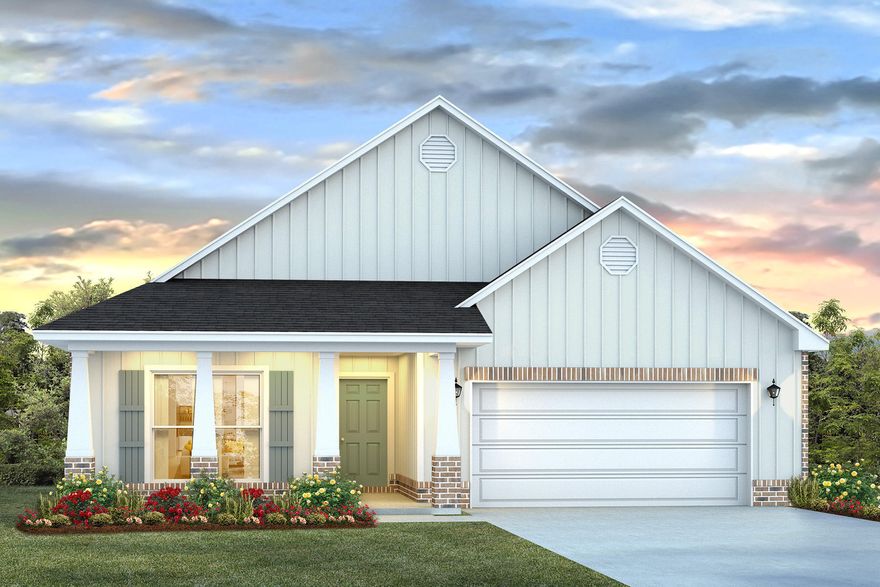 Welcome to 86 Grass Owl Loop, a new home at Owl's Head Farms in Freeport, Florida. This home has a large covered front porch and features four bedrooms and two bathrooms. As you enter this home, you will find a hall leading to a light-filled, open-concept living area with 9' ceilings. The kitchen is equipped with brand name stainless steel appliances and has been finished with elegant quartz countertops and beautiful white cabinetry with tile backsplash. The center island has an undermount single basin sink and a dedicated water filter faucet and dishwasher as well as space for bar seating. Adjacent to the kitchen is the dining area while the living room's wide layout invites comfort and relaxation.  Matte black finish hardware on doors and faucets in kitchen and bathrooms. The primary bedroom offers a serene escape with a luxurious bathroom featuring a double vanity, a walk-in shower, and two generously sized walk-in closets. Three additional bedrooms and a full bathroom are in a separate wing, ensuring privacy for family or guests. EVP flooring is Plank flooring throughout the home offering a seamless transition between rooms. The laundry room is located off the hall leading to the fourth bedroom and has space for a full-size washer and dryer.

The exterior of this home includes an oversized covered patio and two car garage with remote entry. All DR Horton homes have Smart technology including 5 DEAKO?? Smart Switches, Kwikset keyless entry and a programmable thermostat that can be controlled though an app on your phone. Contact us today to schedule your tour of this beautiful home.