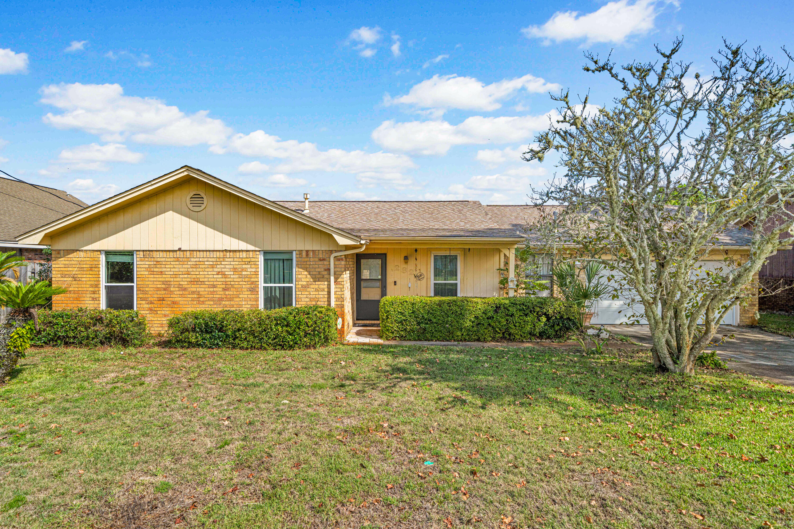 Priced to sell! This all brick home in Mary Esther is ready for the next family to enjoy. Proximity to top schools, shopping and of course our world class beaches. Just 5 minutes to Hurlburt AFB is another advantage. Fish off your backyard with a 10 acre private pond directly behind your home or enjoy peace and tranquility in a very safe and secure neighborhood. Home is in need of some updates and the list price reflects that. New Hurricane Resistance windows in the main windows. Irrigation system was just serviced and fully operational. Oversized 2 car garage has plenty of storage and can easily fit two vehicles.