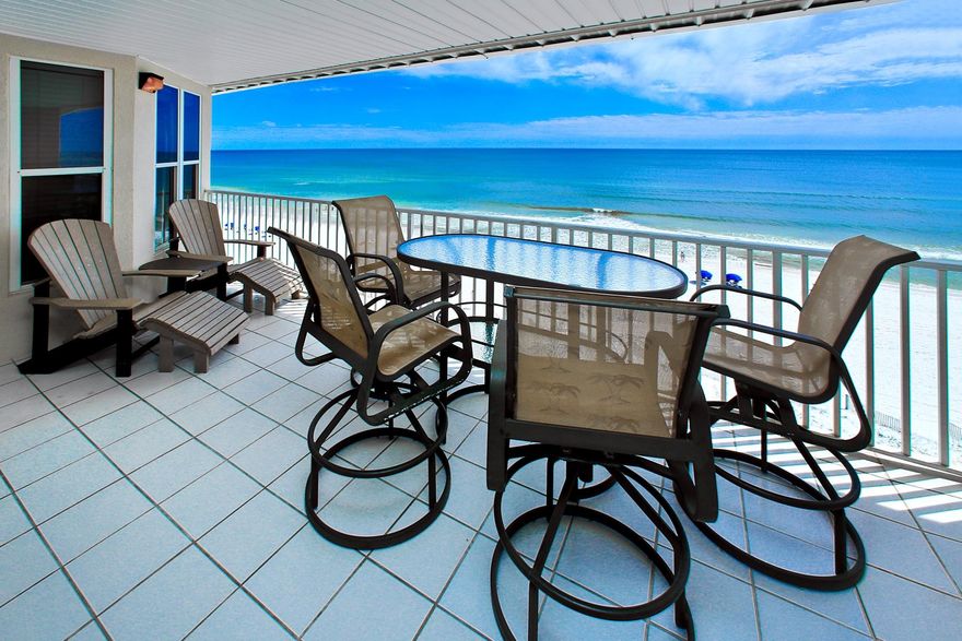 This incredible Gulf-front condo at The Palms on Okaloosa Island showcases great views of the Gulf of Mexico from its large balcony with access from the open living area. Designed for enjoyment, this spacious condominium includes a dining area separated from the open kitchen by breakfast bar. The Gulf-front master bedroom includes access to the Gulf-front balcony, a large walk-in closet and a large private bath with double vanities, relaxing garden tub, and separate walk-in shower. The two guest bedrooms feature their own private bathrooms ensuring privacy. This gulf front residence located on the top floor is offered fully furnished and rental ready. On-site amenities include over 160 feet of beach frontage along the Gulf of Mexico, Gulf front pool, and community BBQ grills.