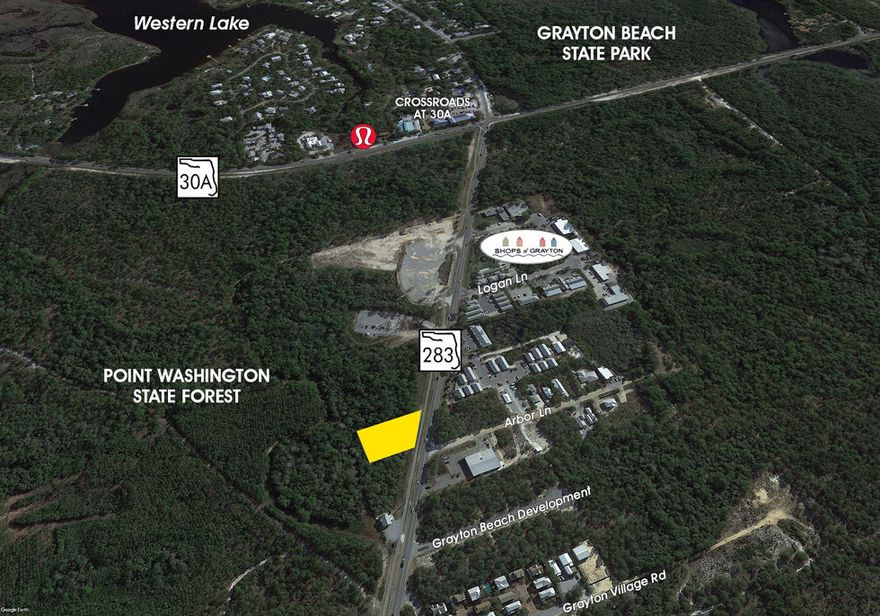 Highly visible parcel located in Grayton Beach on County Road 283, which is zoned Village Mixed Use!The site contains a portion of wetlands, so Buyer must verify independently through a wetlands study. Property being sold ''As-Is, Where-Is''. Buyer must verify all data and specifications.