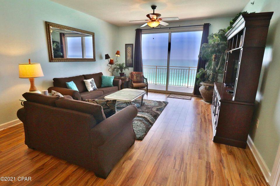 Beach living at its finest in the perennial favorite beach property, Splash. This beach inspired 2 Gulf front bedrooms (both master suites) + bunkroom, 2bath condo has riveting Gulf views while sunshine and warm gulf breezes abound from the wrap around balcony. The spacious kitchen features slab granitecounters and breakfast bar. Open ''Windsong'' floor plan is decorated with the beach and sun in mind - both the kitchen, family rooms and both master suites aregulf front and have breathtaking views. Conveys fully furnished and rental ready! Perfect elevation within the stack: not too high and not too low! Proven rentalincome producer. Splash! - is one of the top rated beach resorts in Panama City Beach and offers amazing resort style amenities including: water park
