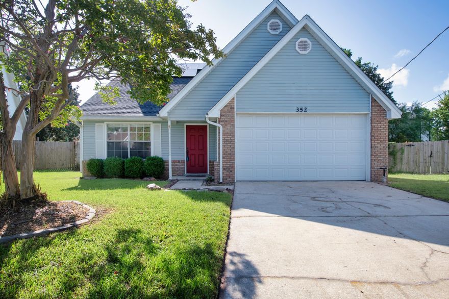 4 bed/2 bath home, located west of Hurlburt Field.  Could be a good first time purchase or investment property.  Main level Master Suite with 3 additional bedrooms and a bathroom upstairs.  Open kitchen/dining area that walks out to the covered patio.  Vaulted ceilings and a fireplace in the living room.  A new roof was installed in 2021; Solar Panels in 2022 and a new HVAC system in June of 2024.