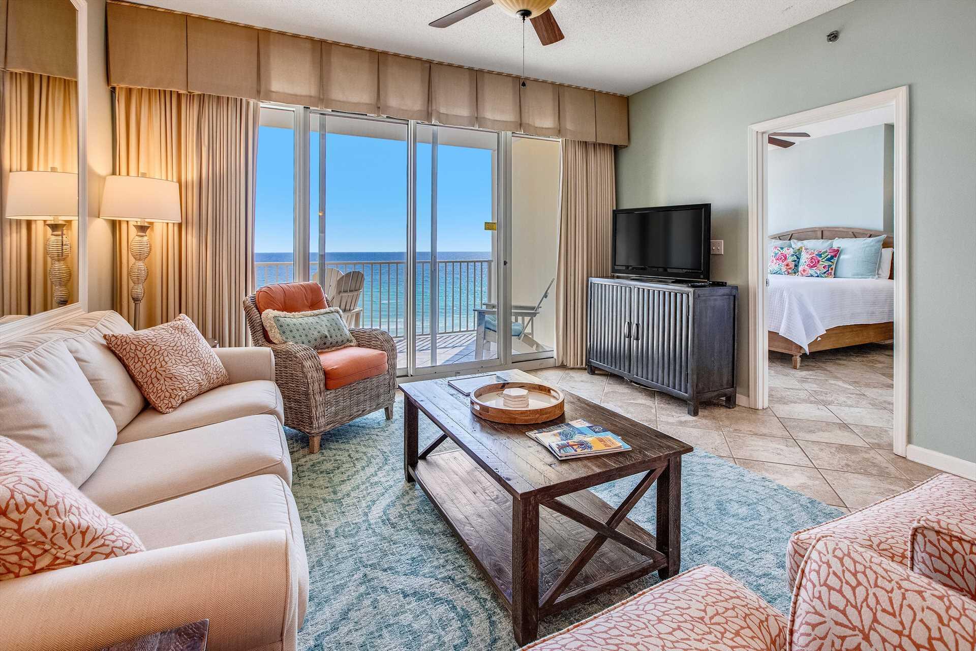Step into Leeward Key 805 and feel right at home in this renovated 2-bedroom, 2-bathroom condo! The moment you walk in, you'll notice the, updated kitchen with colorful teal cabinetry Both bathrooms have also been given a stylish makeover, adding a modern touch to your relaxing retreat.One of the best things about this unit? The unbeatable Gulf views from your private balcony--perfect for sipping your morning coffee or unwinding at sunset. Plus, you couldn't be closer to the deeded beach access and the beachfront pool.Whether you're looking for a vacation spot to call your own or a rental property with good income potential, Leeward Key 805 has it all. Community amenities in addition to the deeded beach access include fitness room, 2 pools (one gulf side) and parking. Leeward Key practically sits on the city limits line between Destin and Miramar Beach on laid back Scenic Gulf Drive. If you've been to the area, you've seen it - one of the tallest buildings around with 12 floors. While this is a high rise, with only 6 units per floor it still has that small boutique complex feel.
One of the best things about leeward key is how close you are to everything Destin and Miramar Beach has to offer. Kenny D's, Pompano Joes, Capitan Dave's and Crab trap are all in a very easy walking distance from the condo.
LEEWARD KEY COMMUNITY AMENITIES
" 2 pools-Beachside and North Pool
" Well-equipped on-site fitness facility
" Large private beach
" Gas grills
