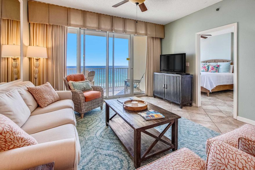 Step into Leeward Key 805 and feel right at home in this renovated 2-bedroom, 2-bathroom condo! The moment you walk in, you'll notice the, updated kitchen with colorful teal cabinetry Both bathrooms have also been given a stylish makeover, adding a modern touch to your relaxing retreat.One of the best things about this unit? The unbeatable Gulf views from your private balcony--perfect for sipping your morning coffee or unwinding at sunset. Plus, you couldn't be closer to the deeded beach access and the beachfront pool.Whether you're looking for a vacation spot to call your own or a rental property with good income potential, Leeward Key 805 has it all. Community amenities in addition to the deeded beach access include fitness room, 2 pools (one gulf side) and parking. Leeward Key practically sits on the city limits line between Destin and Miramar Beach on laid back Scenic Gulf Drive. If you've been to the area, you've seen it - one of the tallest buildings around with 12 floors. While this is a high rise, with only 6 units per floor it still has that small boutique complex feel. 
One of the best things about leeward key is how close you are to everything Destin and Miramar Beach  has to offer. Kenny D's, Pompano Joes, Capitan Dave's and Crab trap are all in a very easy walking distance from the condo. 
LEEWARD KEY COMMUNITY AMENITIES
"	2 pools-Beachside and North Pool
"	Well-equipped on-site fitness facility
"	Large private beach
"	Gas grills
