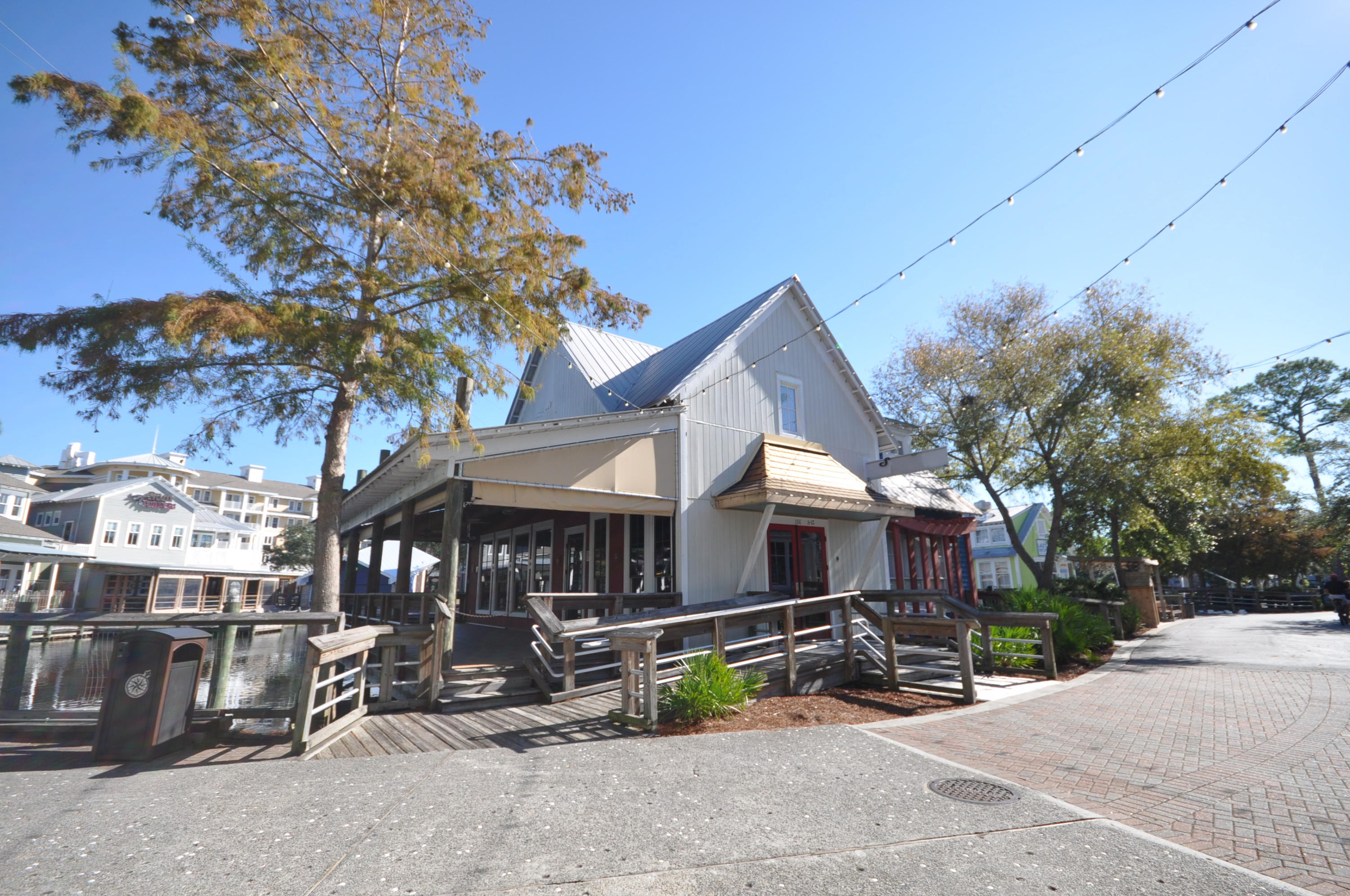 Located at the Village of Baytowne Wharf, this commercial space has an open floor plan, with a large covered outside patio space. This space is Just off of the lagoon and on Cannery Lane.