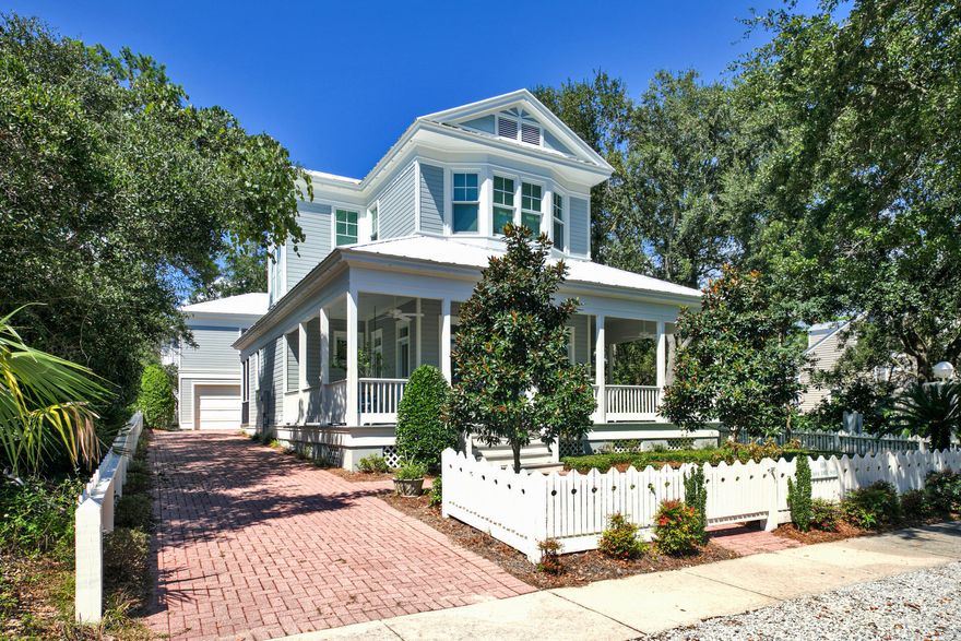 INVESTMENT OPPORTUNITIES GALORE! Perfect house to book for weddings with its proximity to the Meeting House and the large Village Green of Carillon. ''Casa del Sol'' is a home that will create many family memories while you and your loved ones while away the day on the porches that encompass this home. Enjoy that morning cup of coffee from the front porch that allows views of Lake Carillon as well as the Meeting House. In the afternoon share a glass of wine or lemonade with friends and family as you enjoy the lights and activities of the community of Carillon Beach. The sight of a bride beaming on her big day can also be enjoyed from the porch of this home. The Promenade is only steps away through the white picket fences that surround this home. 4 Bedroom/3 bath plus garage.