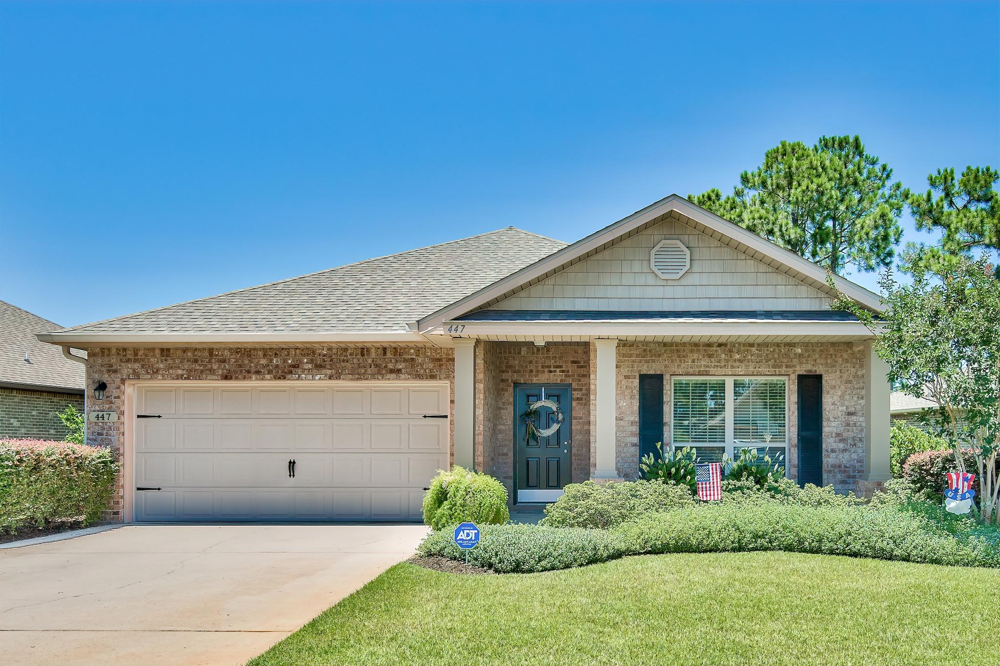 Welcome to Driftwood Estates! This beautiful 3-bedroom, 2-bath home with a 2 car garage is centrally located in the heart of Santa Rosa Beach just minutes from shopping, dining and the beach. The home also has a flex room that could be used as an office, media room or formal dining room. Hardwood flooring extends throughout the house with tile in the kitchen & bathrooms. The living room is open and bright with a beautiful tray ceiling & crown molding. Just off the living area is an open dining area, plenty spacious for a large dining set. The kitchen features rich cabinetry, stainless steel appliances, recessed lighting, pantry & a large breakfast bar, great for casual dining. The lovely master bedroom features a tray ceiling with crown molding and an en-suite master bathroom. The master bath has a double vanity, walk-in shower & closet, and a large soaking tub located just below a window letting in plenty of natural light. Both guest bedrooms are spacious and the guest bathroom is centrally located with a shower/tub combo. The open back patio is a great place to entertain friends and family and enjoy the serene views of the pond. The back yard is bordered with beautiful landscaping you will surely enjoy.
Driftwood Estates is a very sought-after neighborhood situated next to the Choctawhatchee Bay and just minutes from the pristine beaches of the Gulf of Mexico. Perfectly located in Santa Rosa Beach, this neighborhood is convenient to Destin, 30A and Panama City Beach. The ideal location to enjoy all that the local culture has to offer! Community amenities include a well-maintained community pool, walking tracks, basketball courts, soccer fields, pickle ball courts, lakes, sidewalks, street lights, playgrounds and beautifully landscaped common areas for you and your family to enjoy. Driftwood is close to Sacred Heart Hospital, top-rated schools, premier shopping and dining, Sandestin Golf and Beach Resort and Grand Boulevard. This is an incredible opportunity to live in the heart of it all at Driftwood Estates!
