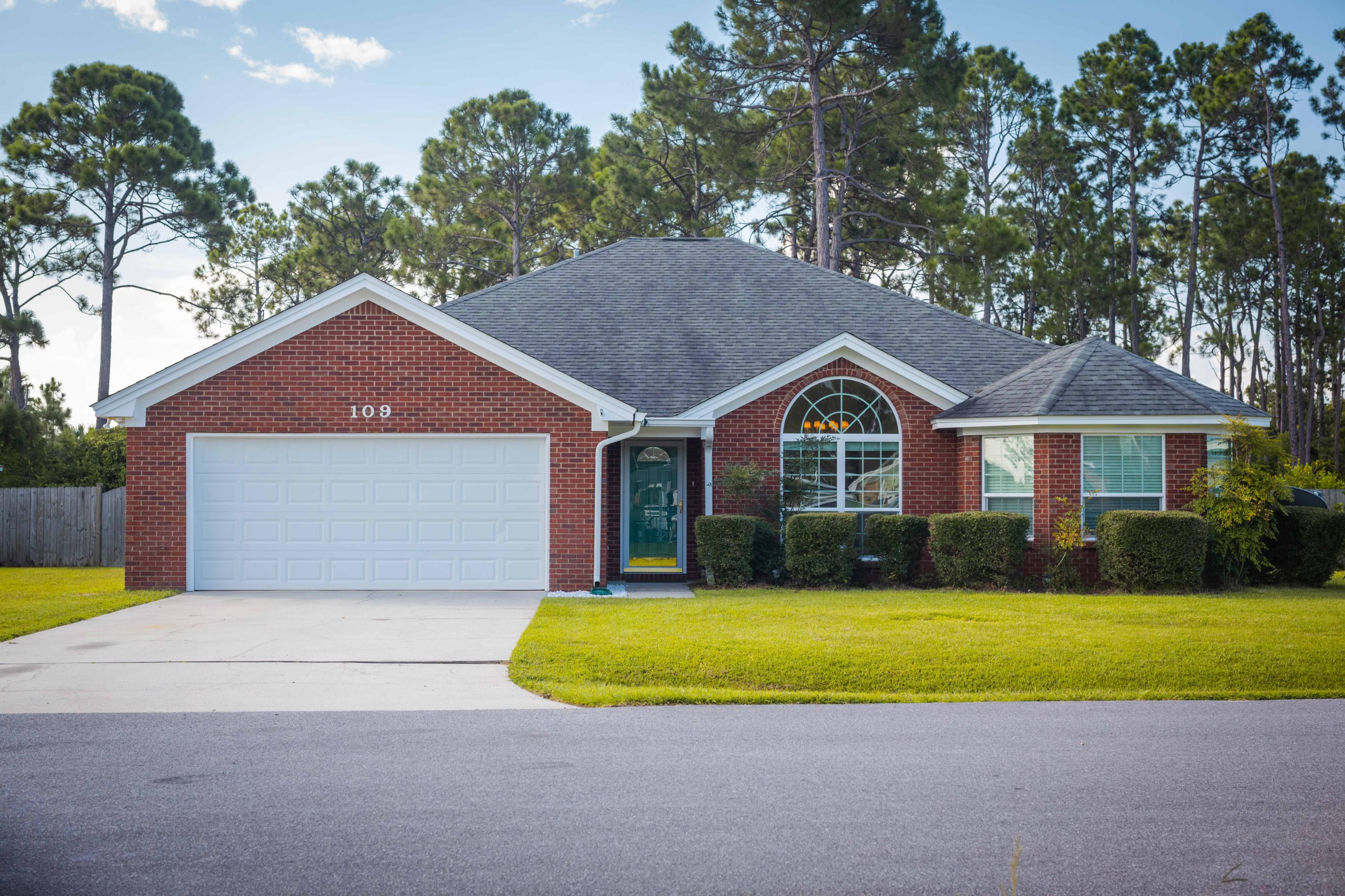 Spacious home recently renovated with new windows, luxury vinyl plank floors, new carpet, granite counter tops and custom cabinets in the kitchen and both bathrooms.Here you will be 1 block from a trail head for Gayle's Trails access pathway to the Conservation Park protected lands, less than 2 1/2 miles from Frank Brown Recreational park, 3 miles, or less, to the Gulf of Mexico and only 4 miles to Pier Park.