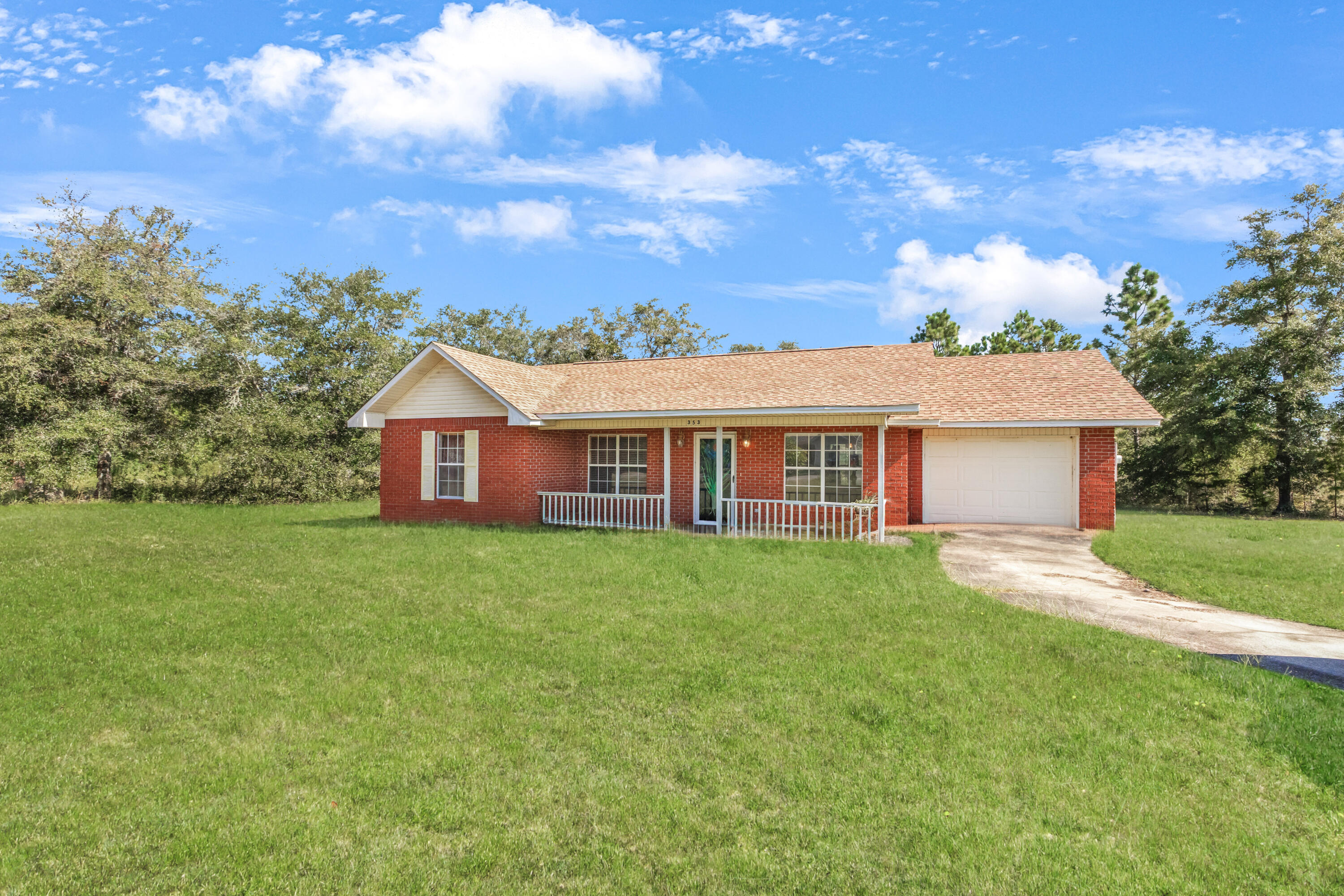 Charming 3-bedroom, 2-bath brick home on 1 acre in a desirable DeFuniak Springs neighborhood! With 1,110 sq. ft. of living space, an attached garage, and city water, this property offers plenty of potential. The home does need a little work, but with some updates, it can truly shine. The spacious lot provides room to garden, entertain, or simply enjoy the outdoors, all while being convenient to town. A great opportunity to make this home your own!