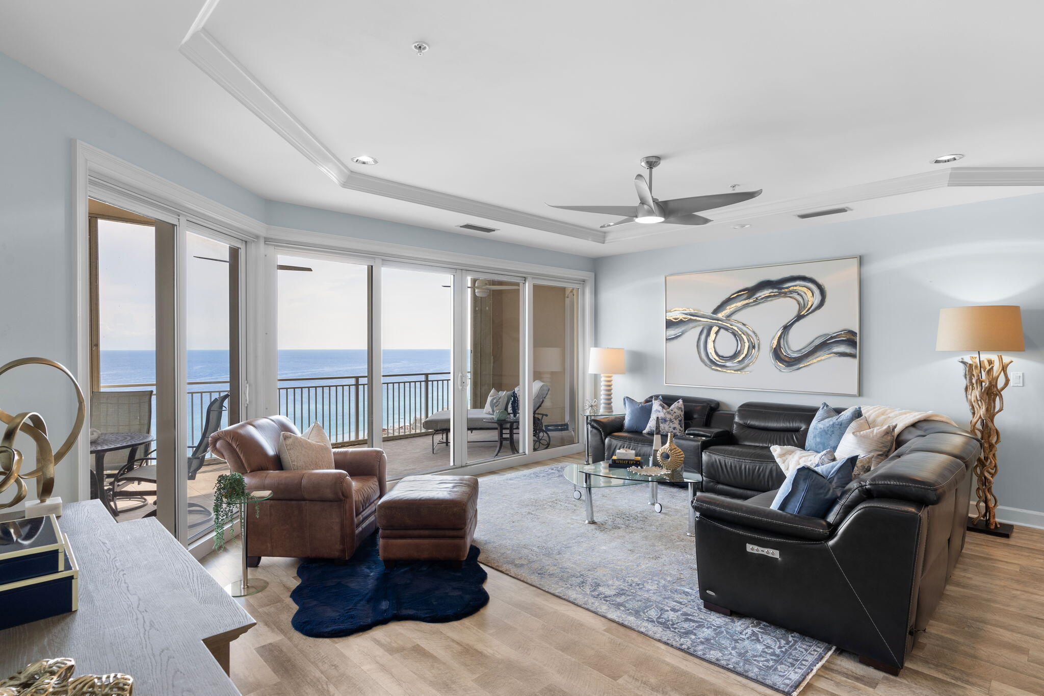 Perched on the 16th floor of the exclusive, rental-restricted Grand Dunes North Tower, Villa 1640 blends refined coastal elegance with sweeping Gulf views that seem to go on forever. Offering 3 spacious bedrooms, 3 full baths, and 2,333 sq. ft. of thoughtfully designed living space, this fully furnished residence is move-in ready for immediate enjoyment.Step off your semi-private elevator into a private foyer, where high ceilings, solid 8' wood doors, and an open, light-filled floorplan set the tone. The kitchen features new kitchen aid stainless appliances, including a 5-burner natural gas cooktop, double ovens, and built-in icemaker. The Gulf-front primary suite is a serene retreat with a sitting area, dual walk-in closets, and an en suite bath featuring a jetted soaking tub ==> dual-head shower, and custom cabinetry. Two guest suites, each with their own full bath, ensure comfort and privacy.
Outside, the expansive 350+ sq. ft. balcony is an outdoor living room, complete with a built-in natural gas grill and protected by hurricane shutters, ideal for sunset dinners or morning coffee over the emerald waters.
Grand Dunes owners enjoy unmatched amenities: 24-hour gated security, secure underground parking, a beachfront lagoon-style pool, private heated pool & hot tub, owner's lounge with fitness center and billiards, guest suites, and 200 feet of private white-sand beach.
Perfectly situated between Destin and Scenic Highway 30A, Grand Dunes offers the best of Gulf-front living with premier shopping, dining, and entertainment moments away, including Silver Sands Premium Outlets, Grand Boulevard, and the Sandestin Golf & Beach Resort.
If you've been looking for a turnkey Gulf-front home in one of the Emerald Coast's most prestigious addresses, this is it. Schedule your private showing today.