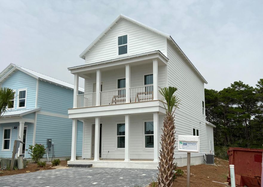 Under Contract with personal inspection Contingency. Accepting back-up offers. More floor plans and lots available. Seller wants it SOLD by year-end!! Ask about our builder incentives. BRAND-NEW and ultra-spacious 30A beach cottage in Serenity at Dune Allen. Extra-large multi-purpose rooms/bedrooms on both second and third levels. Bunk rooms; home office; playrooms; master bedroom retreat? It's your call. Your guests/renters will appreciate the short walk/golf cart ride to Dune Allen's newest beach access with parking and bathrooms. All the features you've dreamed of in a new beach home: hurricane resistant windows; gas cooktop; on-demand hot water; quartz counters throughout; high ceilings; (continued) crown moulding; spray-foam attic insulation.
Ask about our Closing Cost Assistance program and preferred rental management company. 
Serenity at Dune Allen is a neighborhood of classic coastal cottages. It is centrally located along 30A among the Beaches of South Walton, an area long celebrated for its eclectic cuisine, unique boutique shopping, scenic bike and foot paths and some of the most challenging golf courses the Gulf Coast has to offer. Easy access to Hwy 98, allowing you to explore nearby Destin or Panama City Beach. Please confirm all information.