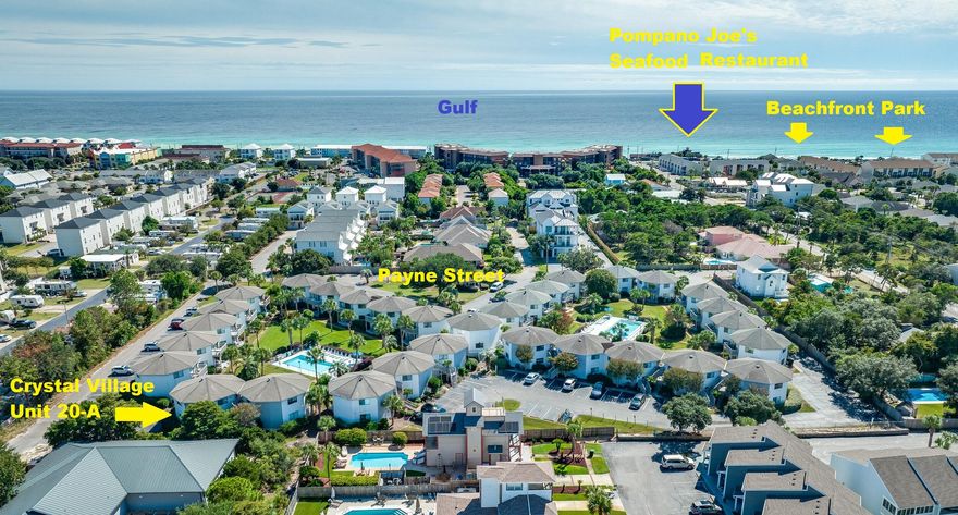 This Is A Must See. Stylishly Furnished 2 BR Condo in Miramar Beach. Updated Kitchen w/Granite Counters & Stainless Style Appliances. New Microwave. Primary BR w/ King Bed Is So Nice. Primary Bath w/Updated Vanity & Modern Step In Shower. Beautiful Guest BR w/Queen Bed. Guest 2nd Bathroom Updated Too. Updated Flooring Throughout. New Concrete Patio Off LR Overlooks Pool & Greenspace. New Stack Washer/Dryer. Sleeper Sofa In LR, +2 Trundles In Unit For Extra Sleeping Capacity. Ground Floor w/Reserved Parking. Building #20 Located On NE Corner Of Complex w/ Parking Near Unit. Community Room In Center Of Complex. A Few Blocks To Beach-Front Miramar Park & Pompano Joe's Restaurant. Make This One Your 2nd Home Or Vacation Rental. Call Today To View!