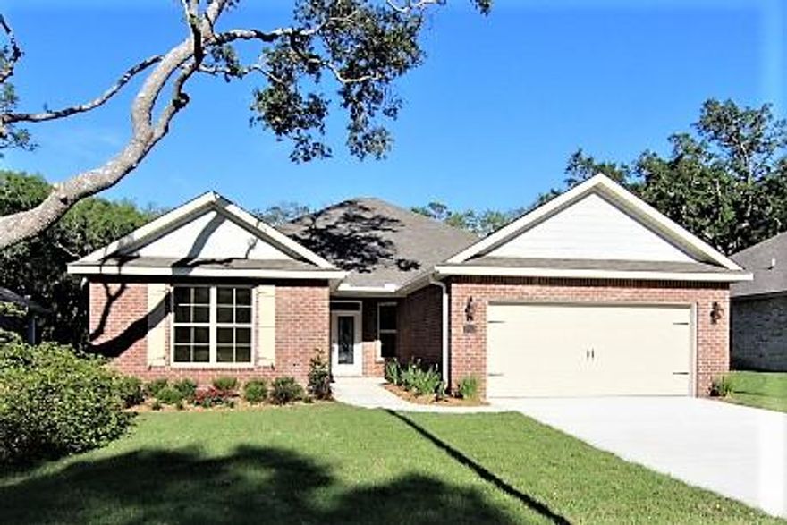 New 4 bedrooms 2 baths home on a large lot with all of the bells and whistles. Watree construction does not leave out any upgrades. All living areas have crown molding, bullnose corners, Tile flooring, and recessed lighting. The kitchen is upgraded with tall cabinets with crown molding, under cabinet lighting, GE stainless appliances, and a breakfast bar that is wrapped. The master bedroom has trayed ceiling, crown molding, lighting above crown, and a large walk in closet. Master bath has a granite double vanity, garden tub, and a separate shower. The laundry room has tile flooring and cabinets. There is a covered porch overlooking the oversized fenced in back yard. The property backs up to the Eglin reservation for extra privacy.