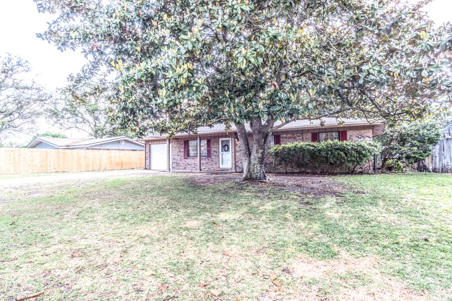 Less then 4 miles from Eglin AFB, this adorable 4 bedroom, 2 bath home is 'The One' to call home. New roof, ALL copper wiring, Brick exterior, gutters, glass front storm door, along with updates in the kitchen and baths are just some of the valuable features this home presents. Tile floors greet you in all the living areas and baths, and new carpet is a plus in 3 of the bedrooms. The 4th bedroom is equipped with built in benches and tile for that extra charm. Two full baths featuring new vanities, and closet space, including an expansive hall closet and additional coat closet in the living are added features sure to delight. The kitchen is complete with a new dishwasher, glass top stove, built in microwave and breakfast bar overlooking the dining room.