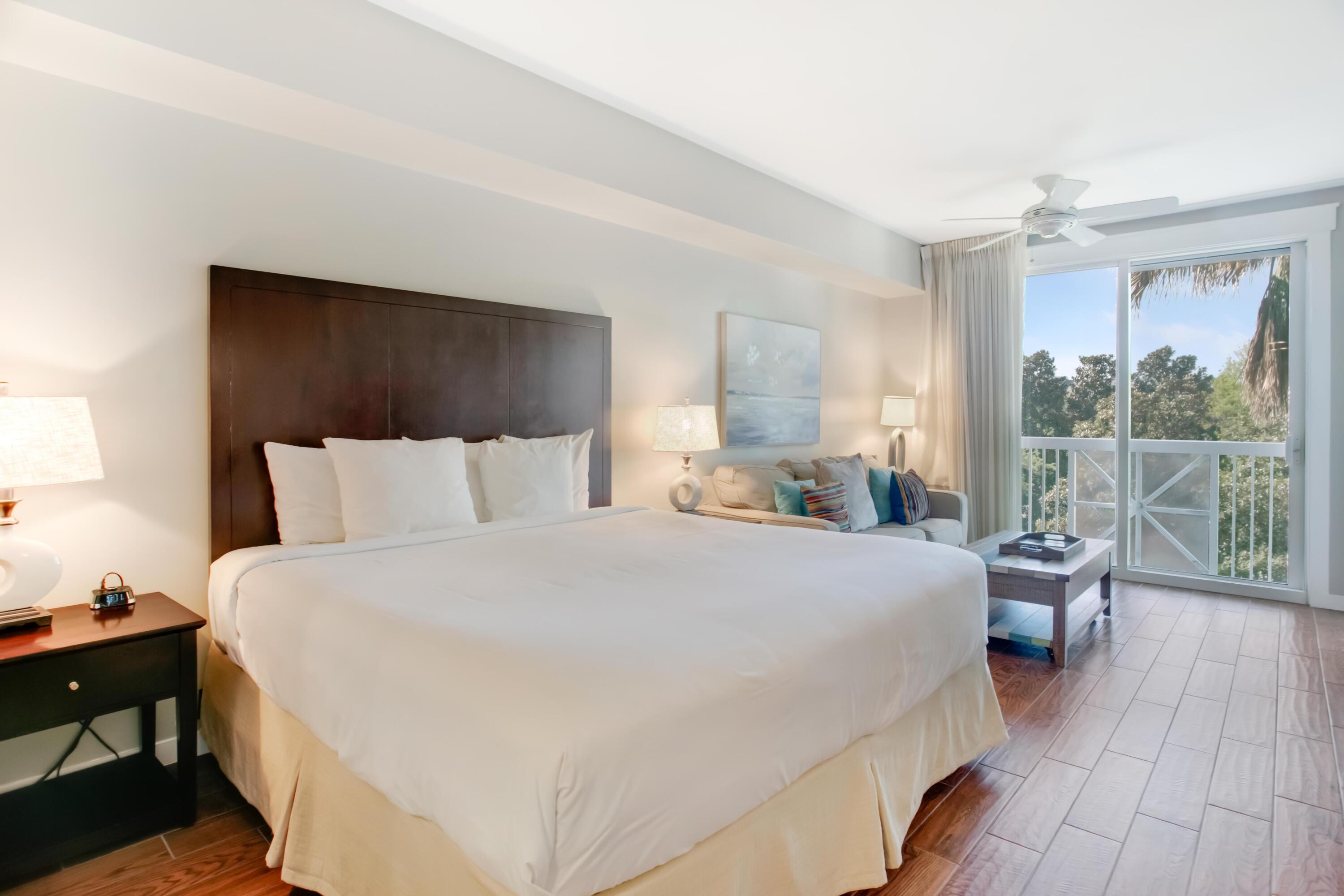Experience the epitome of coastal luxury in this stunning fourth-floor Elation studio, perfectly positioned to offer breathtaking views of the lush, meticulously manicured Grand Lawn. Recently upgraded with elegant porcelain plank tile flooring and sleek granite countertops, this fully furnished studio exudes modern sophistication and comfort, making it immediately ready for rentals and an outstanding investment opportunity.Conveniently located, this unit is just a short stroll from the vibrant pedestrian Village of Baytowne Wharf, where an array of exquisite dining options, boutique shopping, and lively entertainment awaits. Whether you're looking for a profitable investment or a private escape in a premier location, this property promises both. As an added perk, owners at Elation gain exclusive access to the Solstice Club. This private bayfront haven enhances any gathering with its outdoor cooking area, charming clubhouse, cozy screened porch, and inviting fireplace, all set against a stunning backdrop of scenic water views.
This studio is not just a home; it's a gateway to a refined lifestyle and endless enjoyment.
As an introduction to the Sandestin lifestyle, we invite our new owners to explore amenities that make Sandestin special. The listing brokerage and seller(s) are presenting the buyer(s) of this property with (2) 90-minute rounds of Tennis court time, a golf foursome at one of our three championship courses, and a round of golf for up to four (4) players at the unrivaled Burnt Pine Golf Club.
Sandestin Golf and Beach Resort features more than seven miles of beaches and pristine bay front, four championship golf courses, 15 world-class tennis courts, a 226-slip marina, a fitness center, spa and celebrity chef dining. Shop, dine and play at the charming pedestrian village, The Village of Baytowne Wharf and more. Inside the gates of the resort, residents enjoy a balanced lifestyle of high-class living, spanning the 2,400 acres from the beach to the bay. Everything within the gates of the resort is accessible by golf cart or bicycle. The entire resort is interconnected by miles of pedestrian, bike and golf cart paths that weave through groves of live oaks, meandering past natural lagoons, fountains, man-made lakes, and meticulously landscaped fairways.