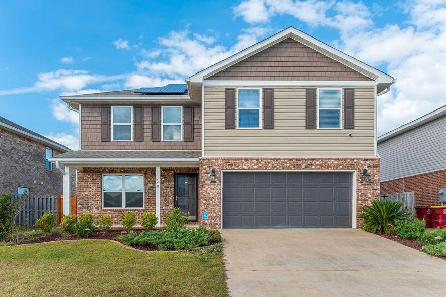 Welcome to 740 Widgeon Way, a spacious 4 bed, 2.5 Bath home boasting 2,406 Sq ft of comfortable living space. This charming home sits on a fenced lot with a covered patio for outdoor fun. Inside, you will discover beautifully updated modern lighting fixtures throughout. The professionally painted walls and kitchen cabinets add a touch of elegance and sophistication. Additionally, this home features a versatile flex space, perfect for customizing to your needs. The kitchen is an entertainers dream with granite countertops, a glass backsplash and large walk-in pantry. Solar panels have been installed to lower your electric costs! This home is minutes away from Shoal River Middle and Riverside Elementary schools.