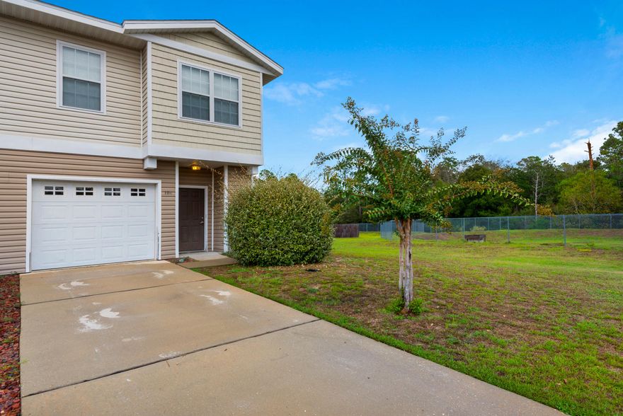 Well-maintained and priced to sell, this lovely Townhome is centrally located in southeast Crestview near schools, hospital/clinic, shopping and about 20 minutes to Military Bases. This home has three bedrooms (all located on upper level) and 2.5 tile-floored bathrooms. The Master Bedroom has a large walk-in closet. The kitchen has tile floors with great storage space along with a spacious pantry area. The back patio area is a covered space great for entertaining/grilling. This is a perfect starter home or investment property! HOA dues include lawn care maintenance, yearly power-washing of building and homeowners exterior insurance coverage.