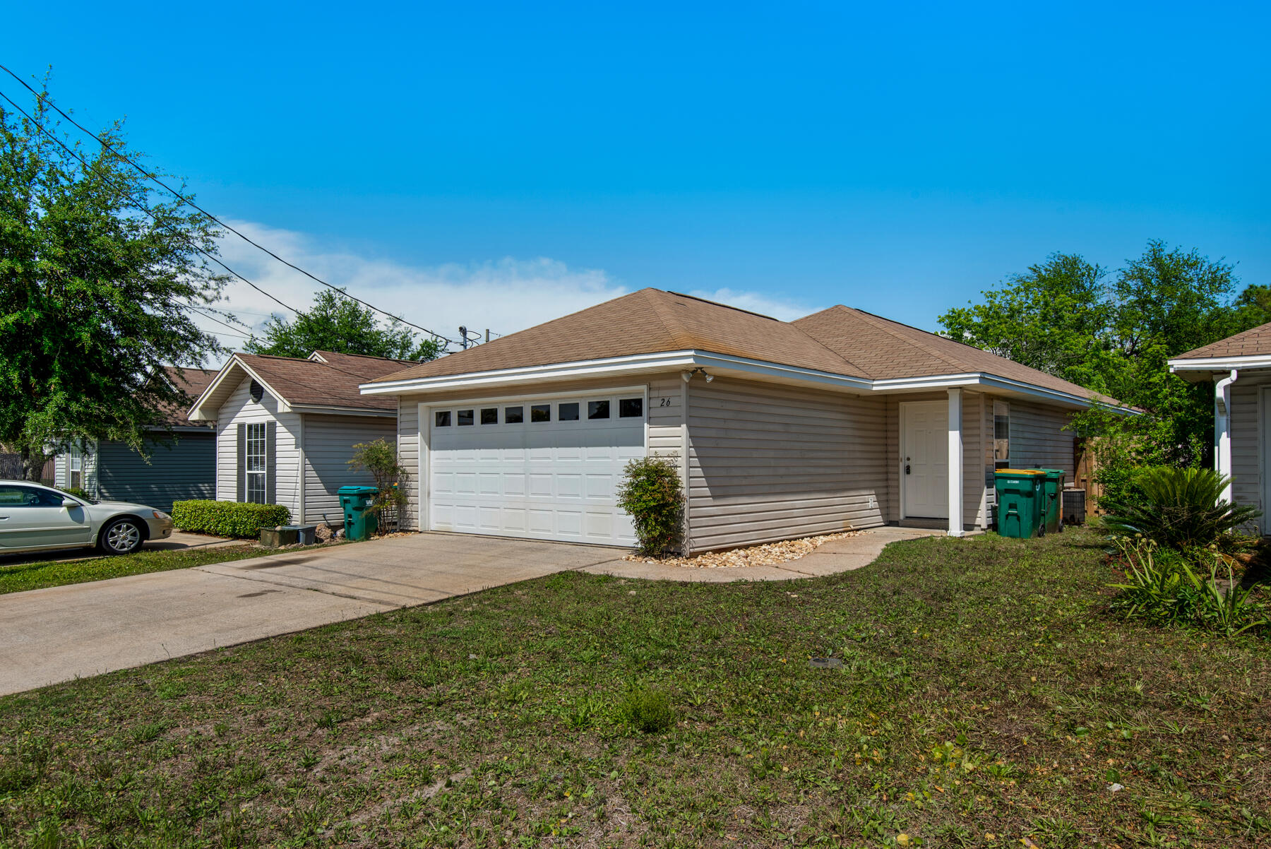 This nice home offers an amazing open floor plan for the dining, living and kitchen area. Master suite has it's own bath. Back yard has a chain link fence and is next to a fun/curvy walking trail that goes behind all of the homes on this small block. Flooring is carpet and tile throughout. Sorry no pets allowed. All Coastal Realty Services residents are enrolled in the Resident Benefits Package (RBP) which includes renters insurance, HVAC air filter delivery (for applicable properties) and our best-in-class resident rewards program, and much more! More details upon application.