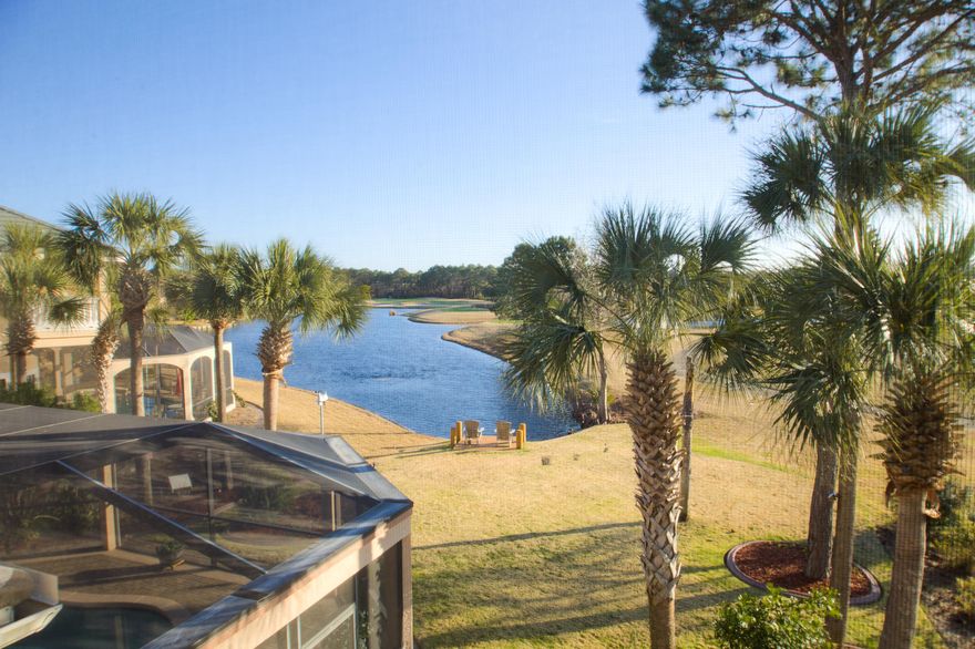 YES, TOO GOOD TO BE TRUE- BEAUTIFUL HOME ON THE GOLF COURSE PRICED TO SELL FAST!! This home sparkles and Regatta Bay is a hot market - act fast, not to miss this one! Meticulously maintained home that presents better than new awaits in the upscale Regatta Bay Golf and Yacht Club community. SELLERS HAVE MOVED SO YOU CAN NOW VISUALIZE YOUR FURNISHINGS THROUGHOUT. Coveted 4 bedroom homes with a separate study are in demand. Amazing views of refreshing pool, screened-in lanai, lake and golf course views of holes # 15 & 16 abound. Crown molding and ceiling heights create volume and luxury. Beautiful hardwood flooring graces main areas, new carpeting and tiled flooring completes. First floor also enjoys an efficient study, charming family room with fireplace, breakfast area and an amazing kitchen that boasts of granite counter tops and upscale appliances including a gas cook top! Kitchen island is a bonus as well as over and under counter remote-controlled lighting! Master suite, also located on first floor enjoys those wonderful lake and golf course views. Master Bath was enhanced when owners added a luxurious shower adorned with glass tiles and seamless double doors, plus dual shower heads. Also, double vanities with granite, plentiful cabinets, heated towel bar, all make a relaxing spa-like retreat Yes, this popular split bedroom plan allows for privacy with 3 bedrooms downstairs and a private guest or teenager suite upstairs replete with morning kitchen and a lovely screened-in balcony with those great views! Temperature comfort downstairs with 3 HVAC zones, one for main living area, one for Master area, and one for the guest bedrooms. Other bonus features include 4 security cameras, motion detection at front door, generator for first floor, and a driveway finished by owner to afford new pavers and additional parking, garage has plenty of room for 2 cars plus a golf cart, and the list goes on! Regatta Bay residents and their guests have use of 2 rubico tennis courts, swimming pools, walking trails, fishing ponds and conveniently located near the Destin Commons Mall, Lulus Restaurant, Whole Foods, all within a golf cart ride out the gates. And, the beautiful white sandy beaches and emerald green waters of the Gulf of Mexico are just a short drive south! Buyer to verify all important data. WASHER & DRYER DO NOT CONVEY. Property is located in an X Flood Zone.