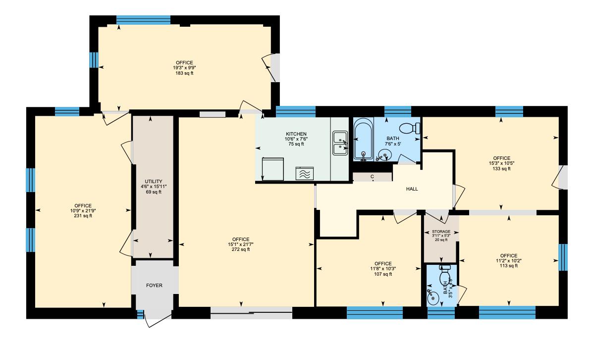 The is set up as an office. Work would need to be done to turn it back into home.Partian walls and closet would need to be added.Located next to several new build homes.this property is Zoned MX-1Check with city on what could be rebuilt if building was raised.