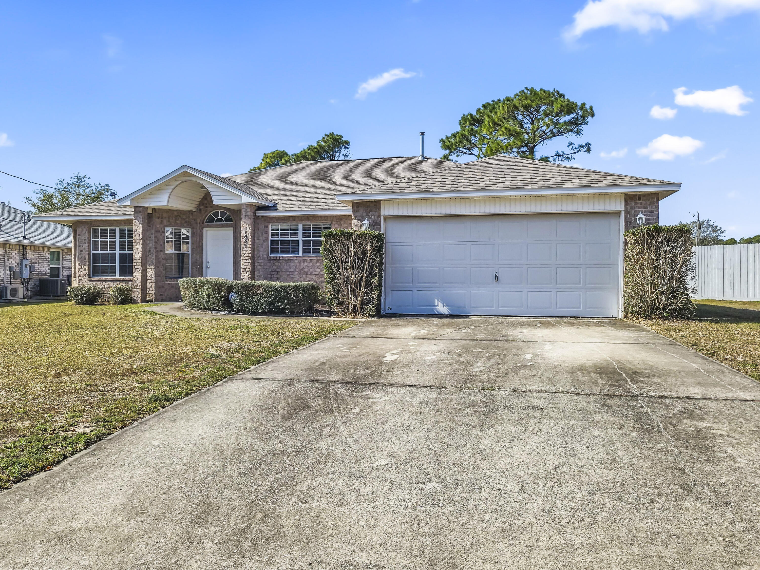 Three bedroom, two bathroom Brick home convenient to Pensacola Naval Air Station. New Roof 2021, HVAC 2019, water heater 2016. New carpet and fresh paint in bedrooms. Tile throughout the rest of the home. Spacious kitchen features an island & breakfast nook. Open Living/dining combination with cathedral ceiling, plant ledges. Split master suite with two walk-in closets & double vanity in the master bath. Privacy fenced backyard with an open patio.