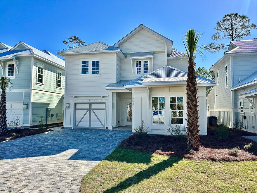 Premium Waterfront Home in Sugar Sands Estate. The 'PELICAN' plan has 4 bedrooms/3.5 baths built by one of the premier builders on 30A.  The home sits on a quaint pond w/ wooded view, has stainless appliances, upgraded lighting, seamless glass shower door in Master bath w/ designer tile.  1 car garage.  Neighborhood w/ community pool/clubhouse & surrounded by Preserve State Lands.  39 total homes w/ nearby Walking trails to 30A & a short drive to 3 public beach accesses, restaurants, shopping & Sacred Heart Hospital. Buyer to verify dimensions.  Rentals 6 months or greater-NO SHORT TERM RENTALS. Homes are not located in Seagrove. Interior Photos are of a home in Phase I as this plan is not completed. Exterior Color to be Grey Cashmere. Estimated completion 7/1/2023.