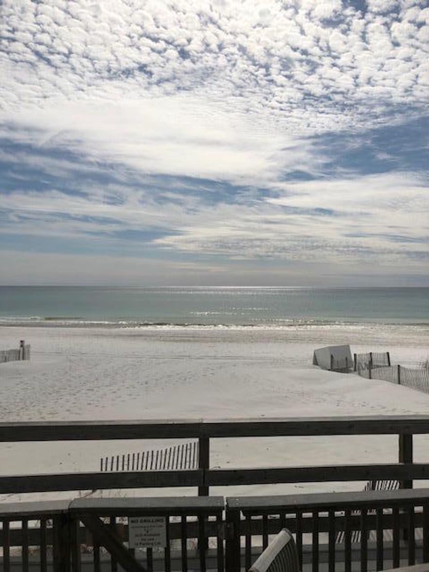 WALK OUT UNIT 1st Floor GULF FRONT LEEWARD II Condo, furnished. OWNER FINANCE AVAILABLE. $50k gross in rentals this year Huge spacious deck, and the beach is deeded all the way to this water line for this condo complex. Rentals almost $50k. Only 9 units in the building. Sold Furnished can sleep six with king bed, set of bunks pull out sofa. HOA fee includes insurance, Exterior of building, Water, TV cable and internet. VRBO 325378 Owner uses about a month each year RENTALS