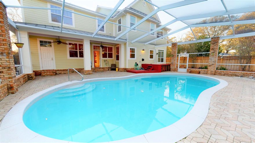 Stunning executive level home in Valparaiso only minutes from Eglin AFB.  ALL I can say is wow!!!!  The owner is a builder and it is his personal home.  The attention to detail in the trim work, custom cabinets, brick columns, gas appliances... Home design is AWESOME!  Large caged pool and entertainment area.  No corners cut on this home for sure!  Low maintenance Home- Hardi board  exterior and 50+ year METAL roof. Home was lightly lived in with older owner - feels much newer.  5 beds, 3.5 baths, Gourmet Kitchen, Huge butlers pantry, bonus room, office space, flex room.  This home has all the bells and whistles!  HVAC and pool heater newer.  Pool just resurfaced last week!  Don't miss out on this gem located just a block off Boggy Bayou.  Near parks, shopping, & beaches.