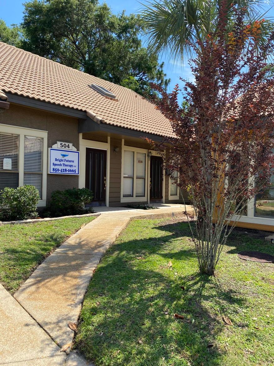 Two separate offices selling together. 504 A is a ground floor unit with an open reception area, including cabinets and sink area adjacent from the bathroom. Three offices are on this first floor.Unit 504 B is upstairs with two, reception area, bathroom and cabinets with small sink. Each office hs a separate entry but, an interior door is also available to make into one large office space. Well maintained and rent ready.